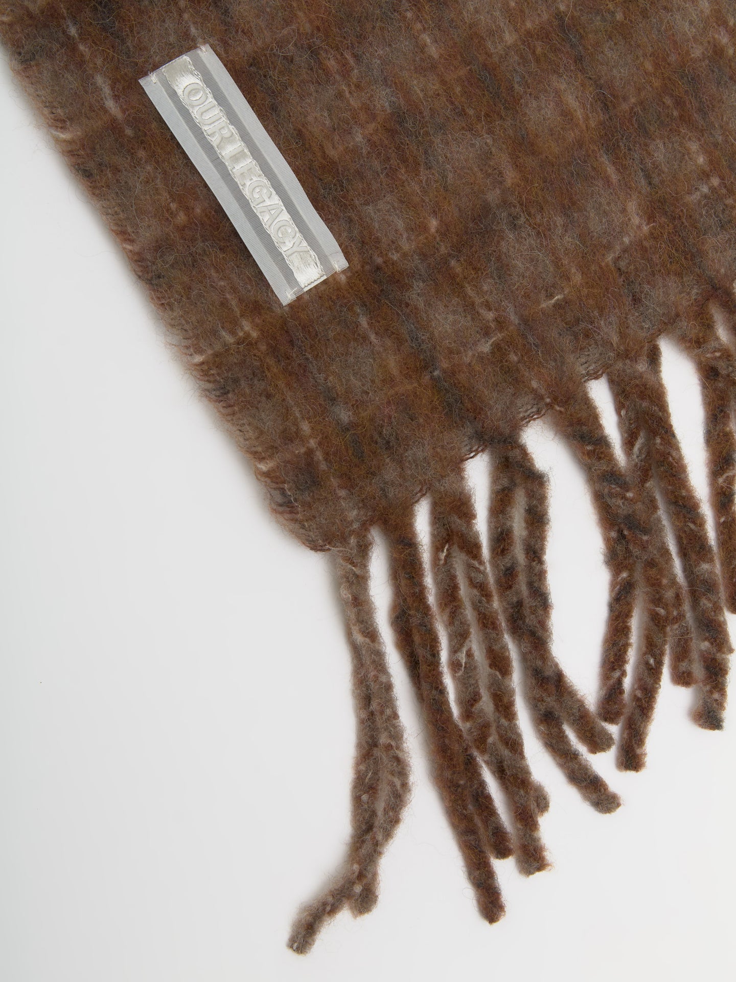 Estate Scarf in Dorf Check Fuzzy Alpaca