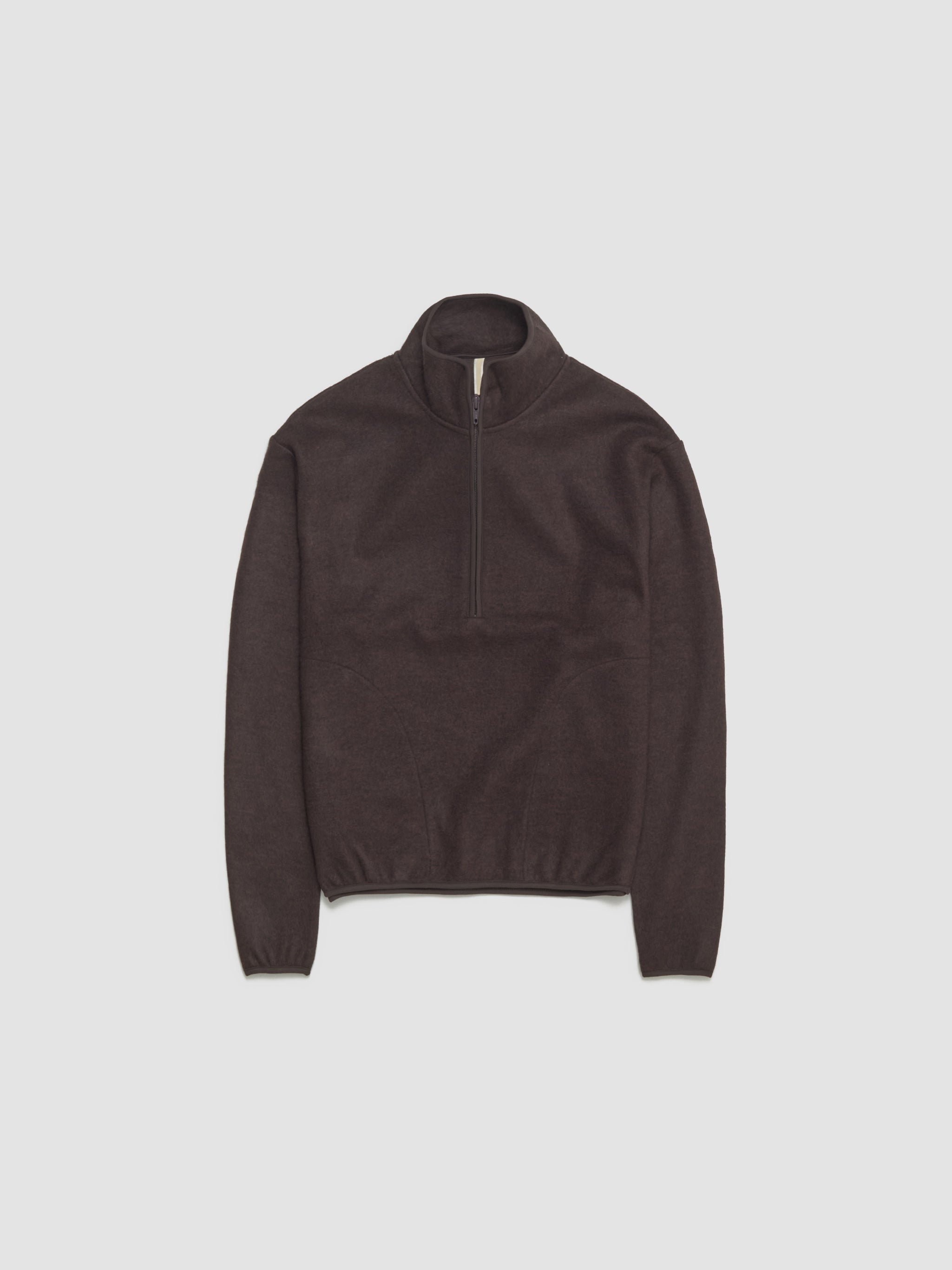 Wool Half Zip in Brown