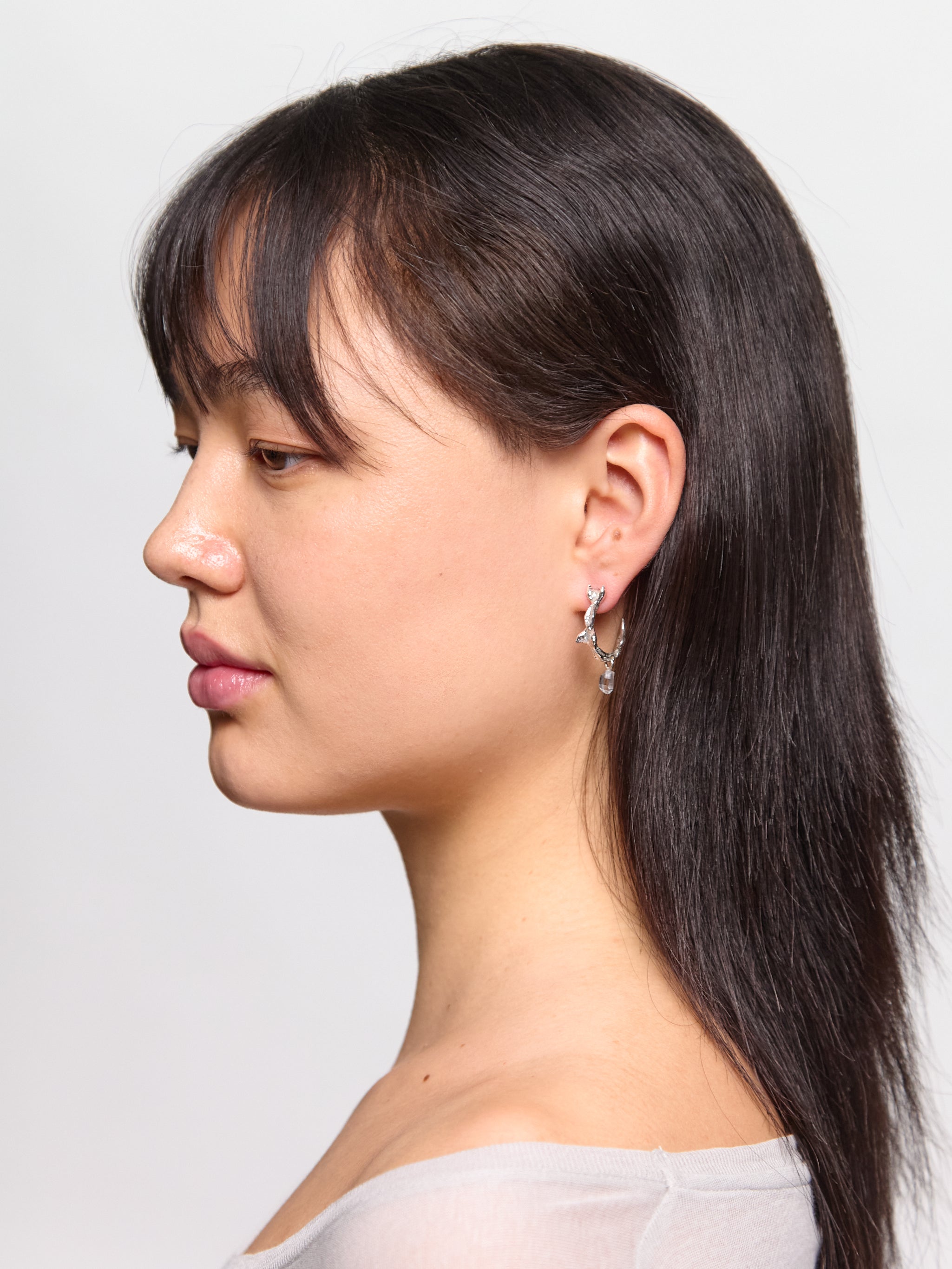 Dhartar Earring with Diamond in Silver