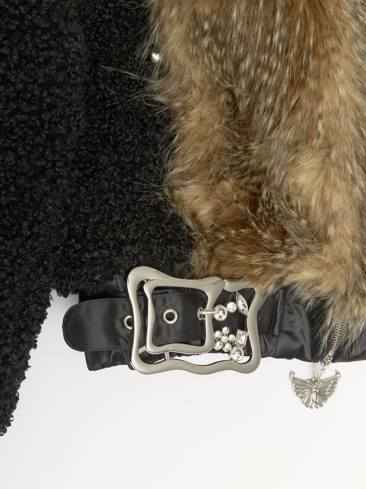 French Kiss Faux Fur Bomber Jacket in Brown