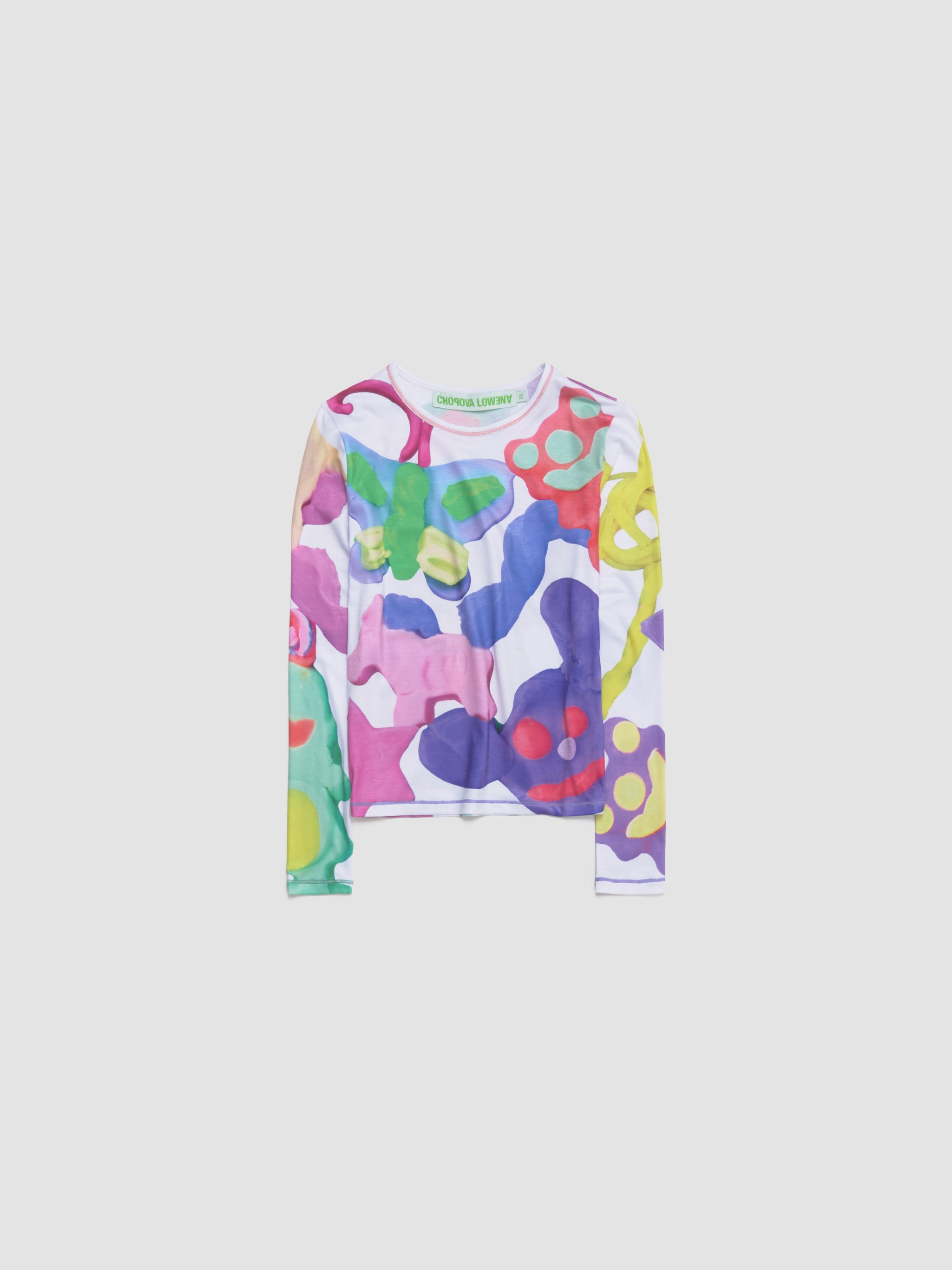 Putty Pals Long Sleeve Fitted Jersey Top in Multi