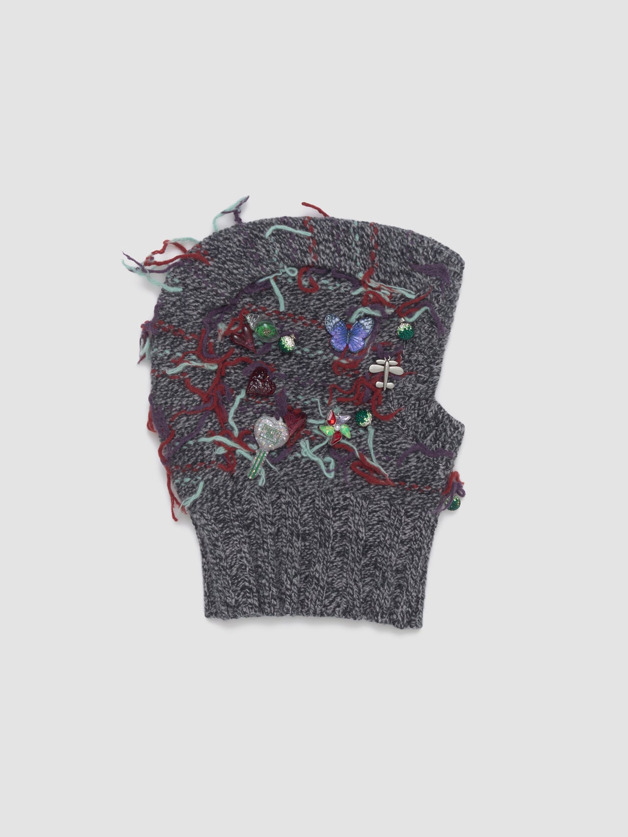Melange Washed Up Knitted Balaclava in Multi