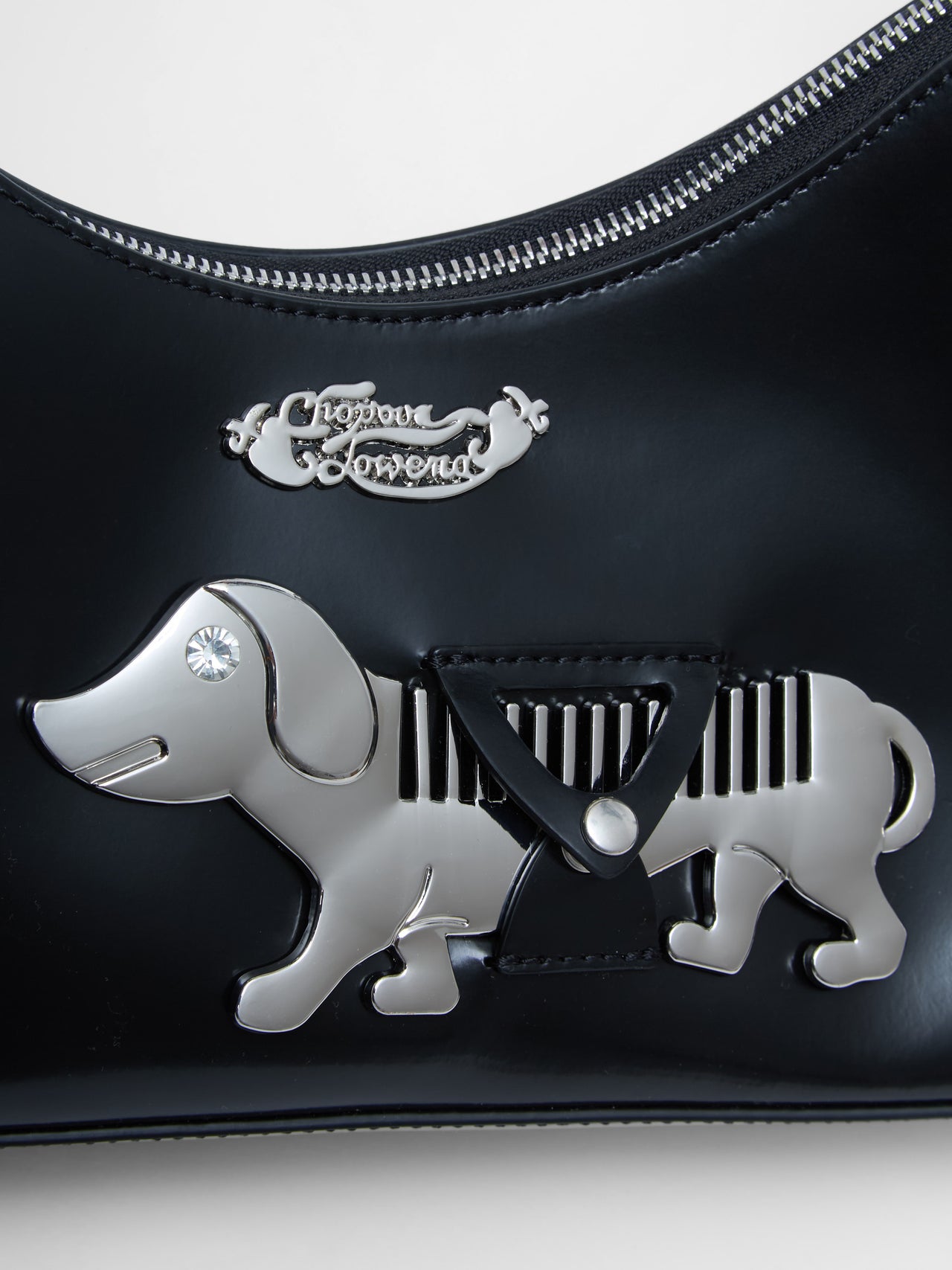 Mini Sofia Leather Hand Bag in Black