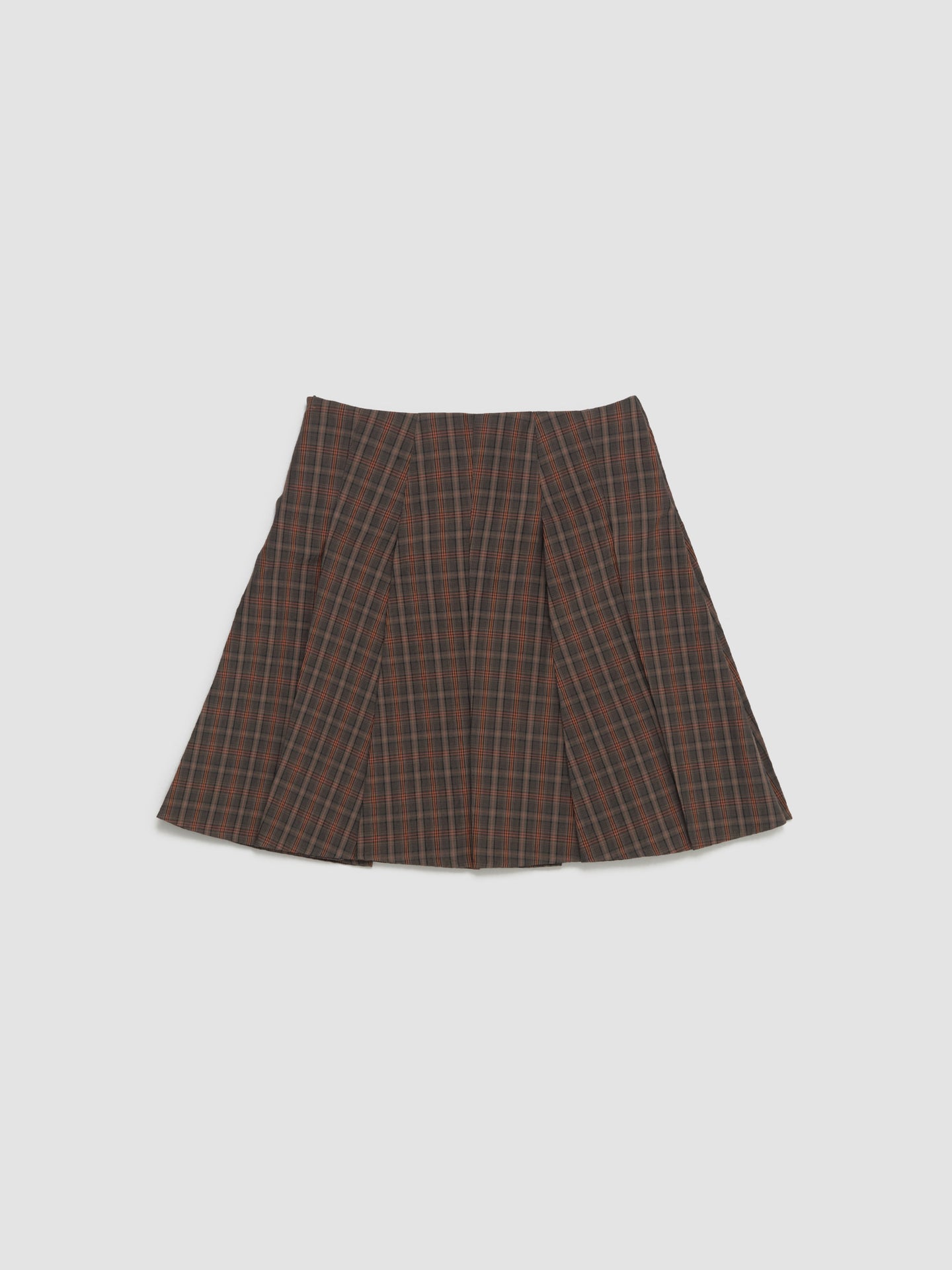 Ladyheath Pleated Skirt in Brown & Orange Tartan