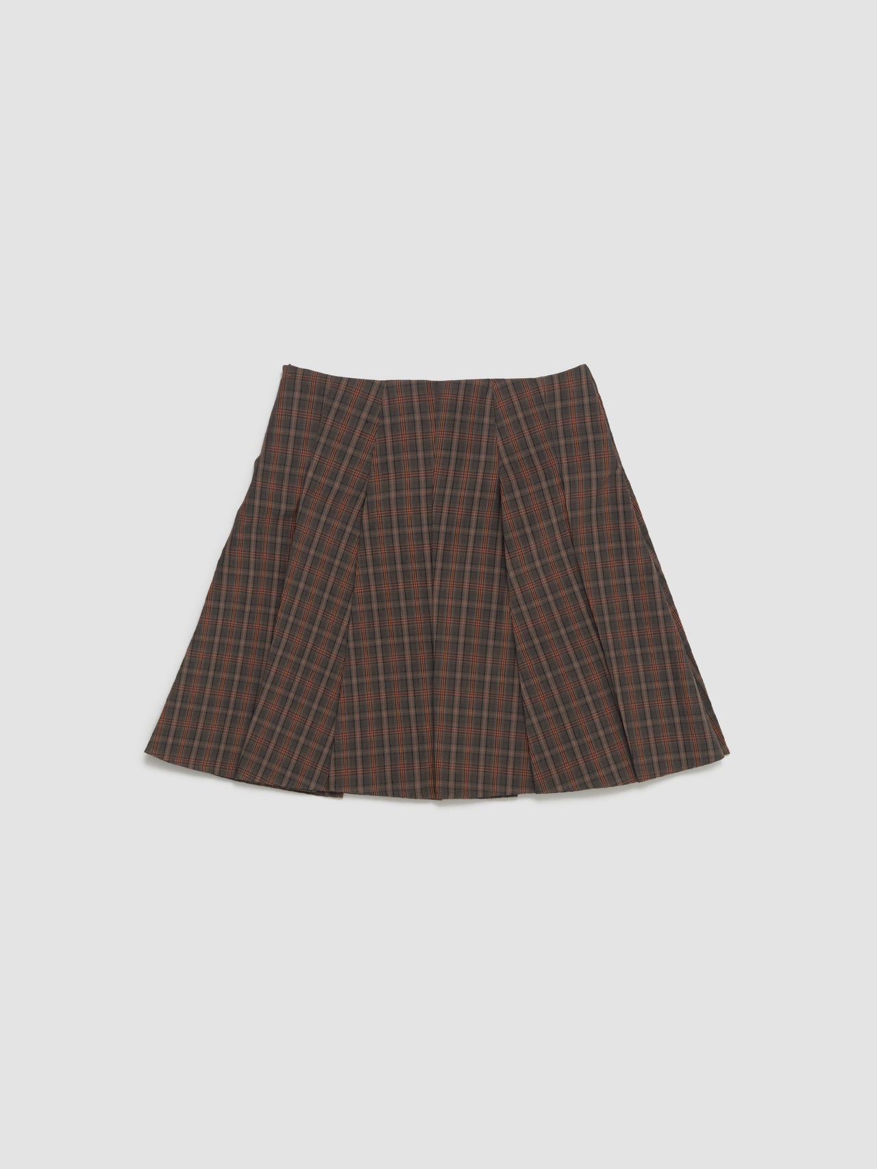 Ladyheath Pleated Skirt in Brown & Orange Tartan