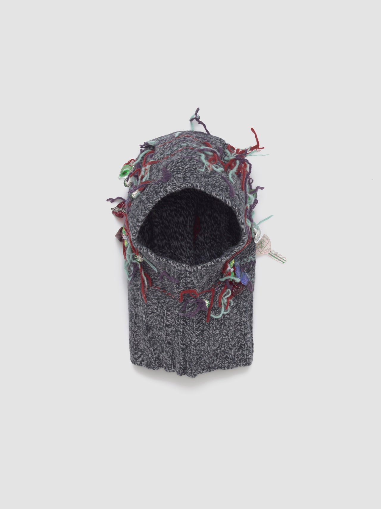 Melange Washed Up Knitted Balaclava in Multi