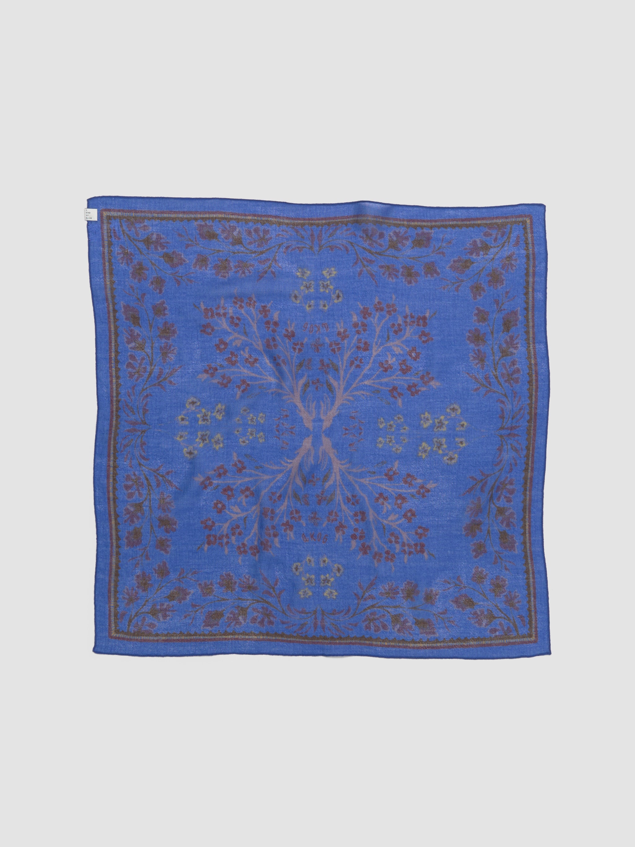 Suma Wool Scarf in Dazzling Blue Fauna
