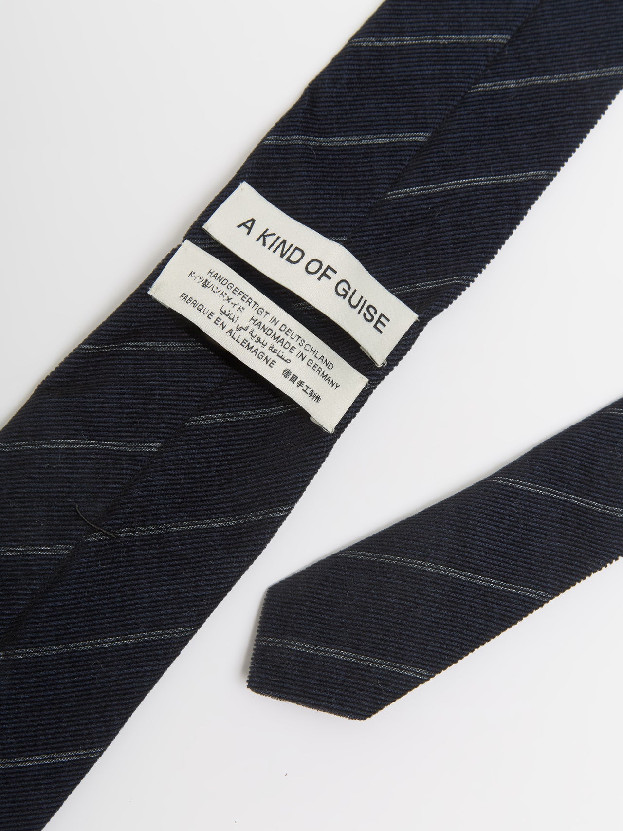 Tulio Tie in Navy Pinstripe Corudroy
