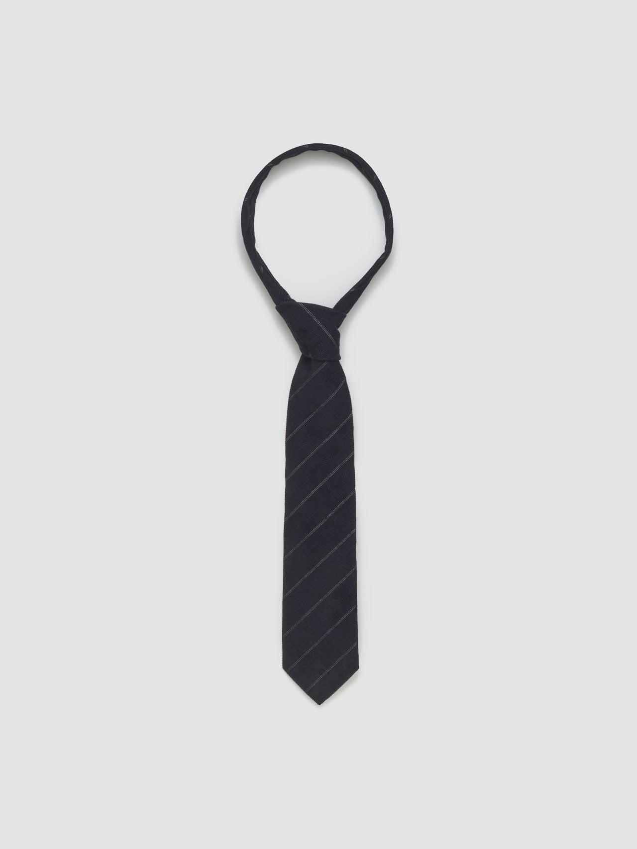 Tulio Tie in Navy Pinstripe Corudroy