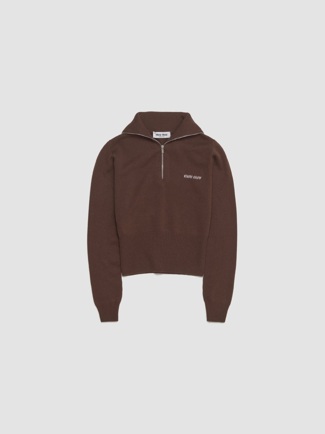 Cashmere Half-Zip Sweater in Cocoa