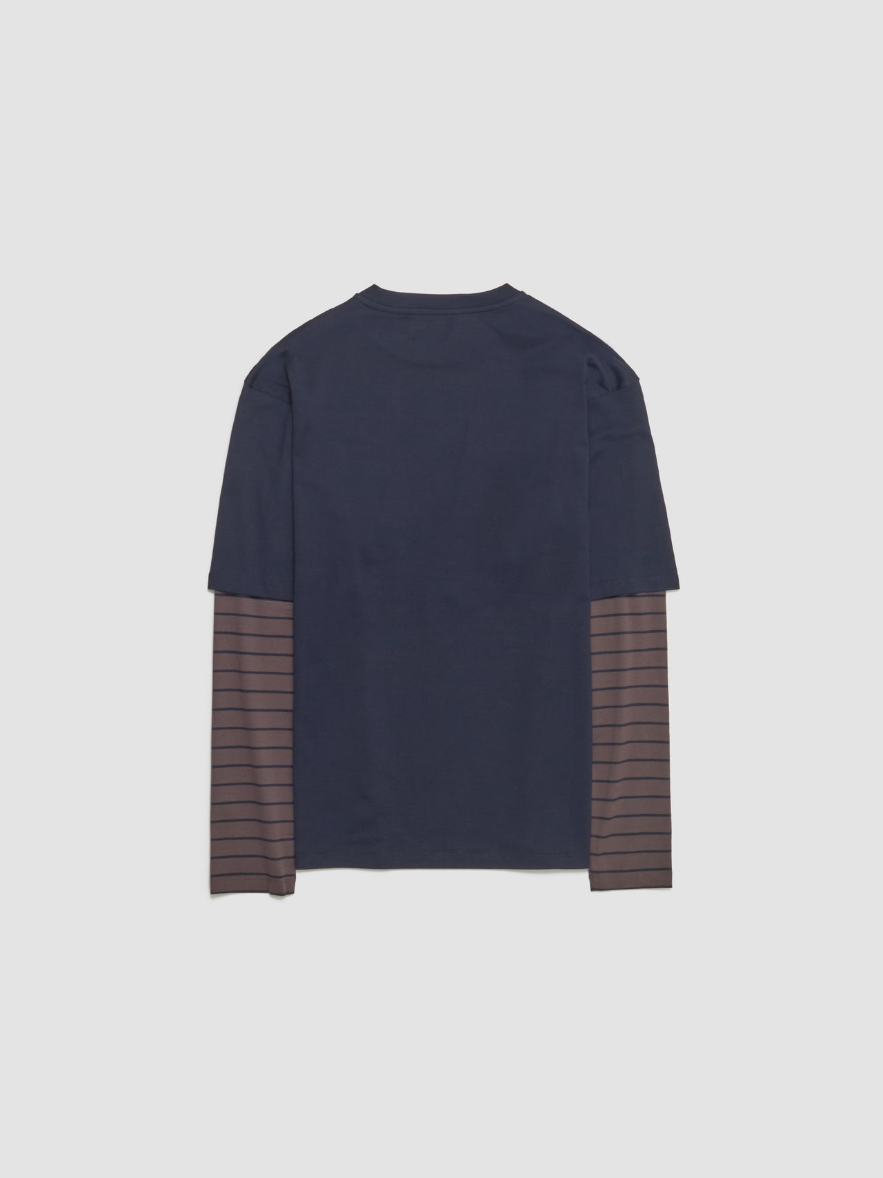 Long Sleeve Jersey T-Shirt in Blue & Cocoa