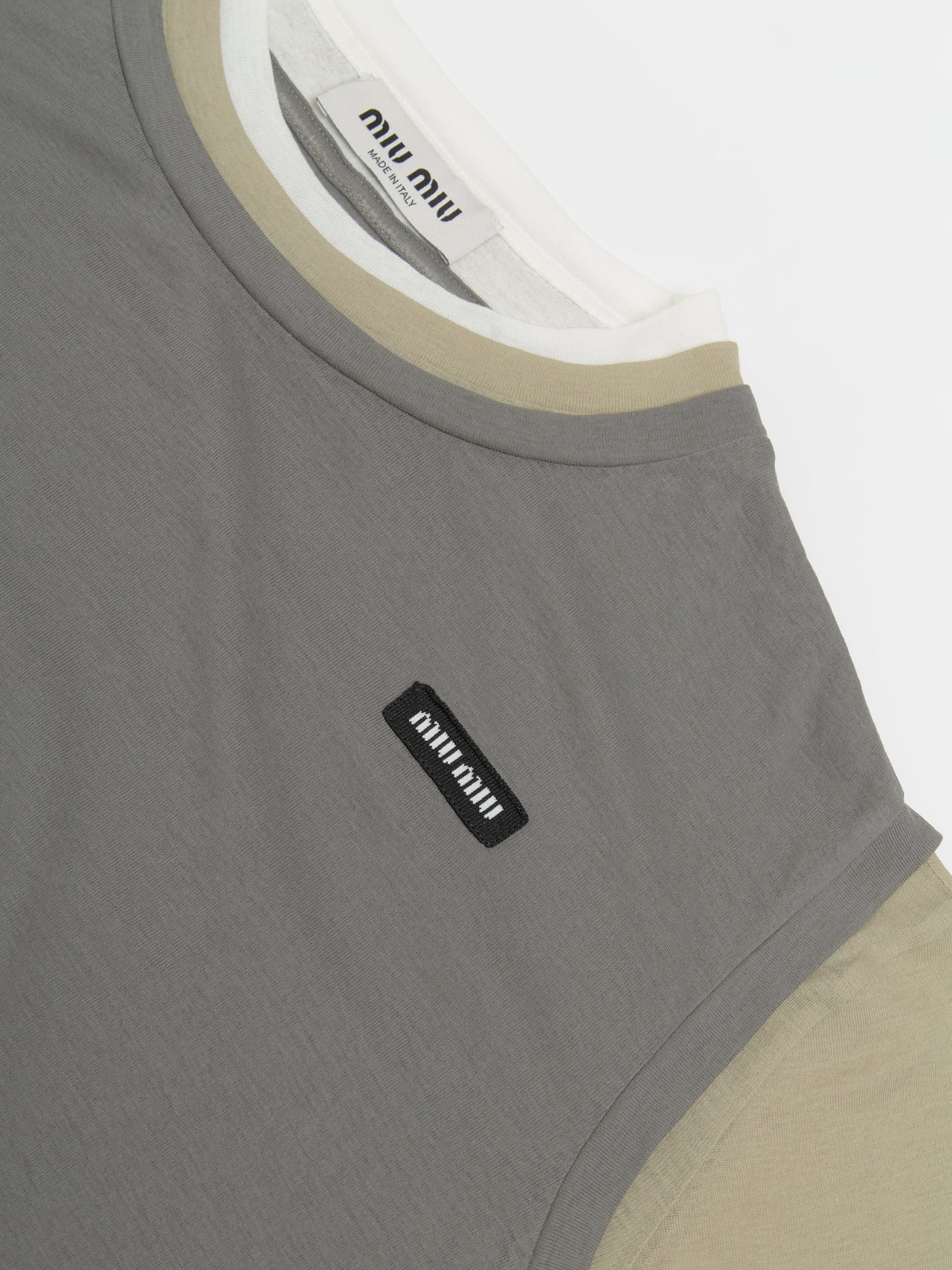 Multi Layer Jersey Dress in Lead Grey in Pumice & Lead Grey