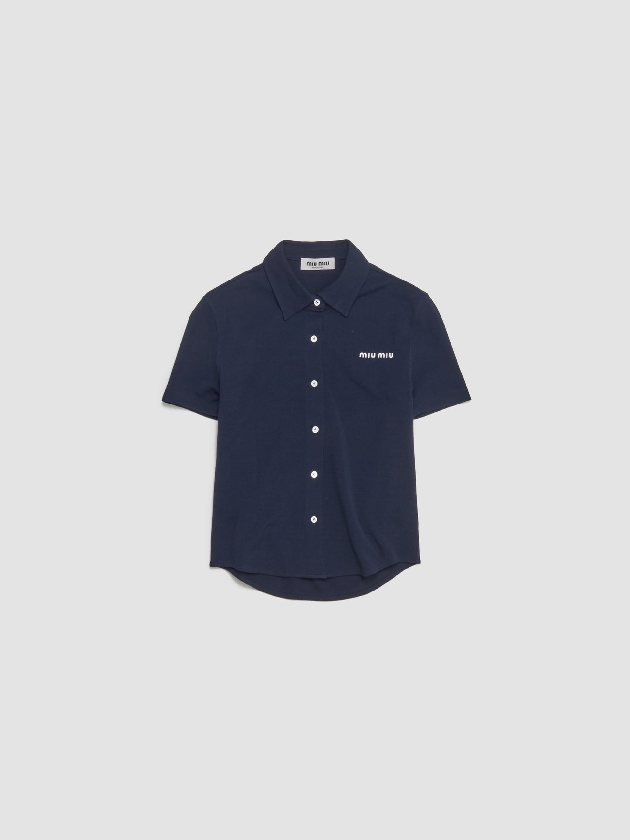 Cotton Piqué Shirt in Blue