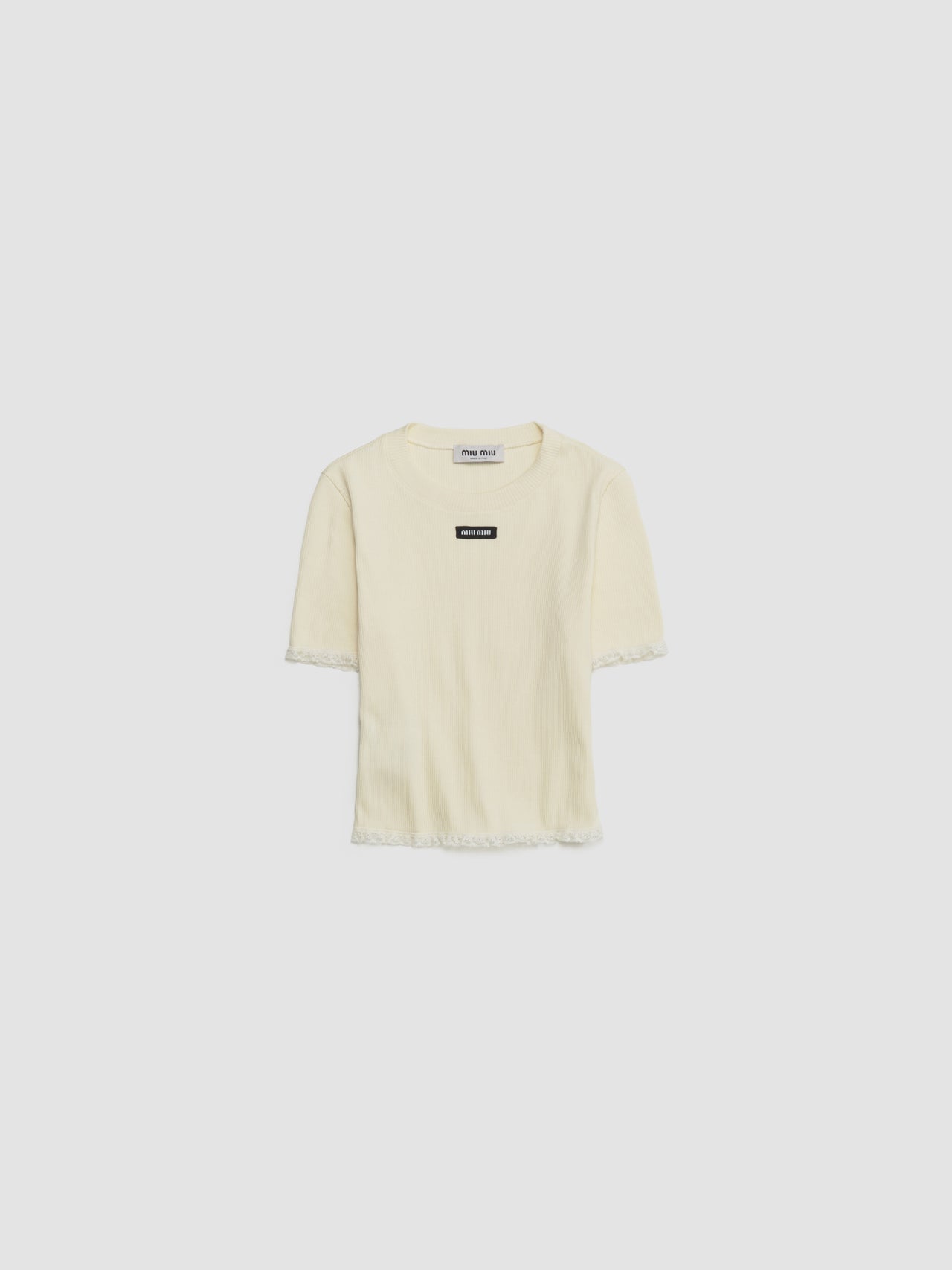Logo Motif T-Shirt in Ivory