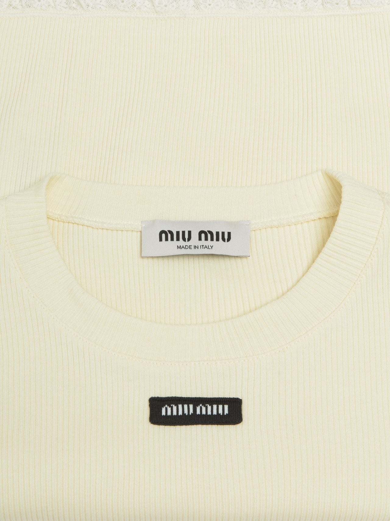 Logo Motif T-Shirt in Ivory