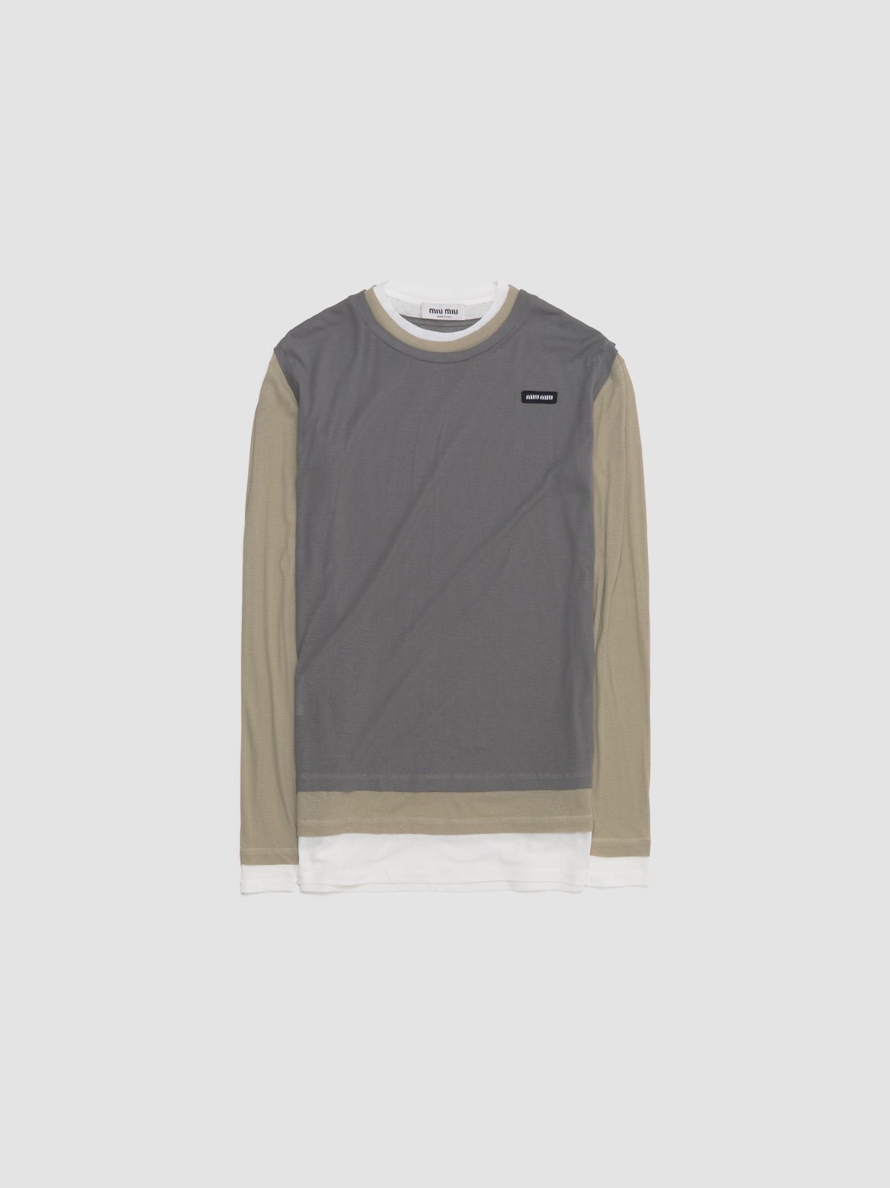 Multi Layer Jersey Dress in Lead Grey in Pumice & Lead Grey