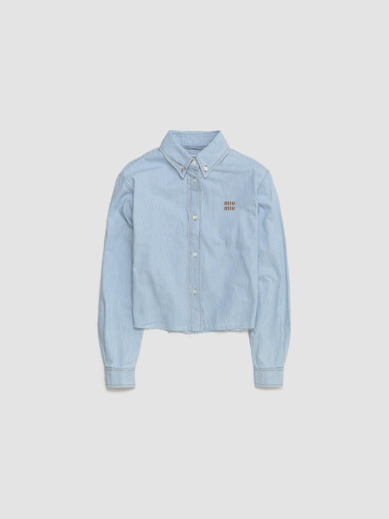 Striped Chambray Shirt in Sapphire Blue