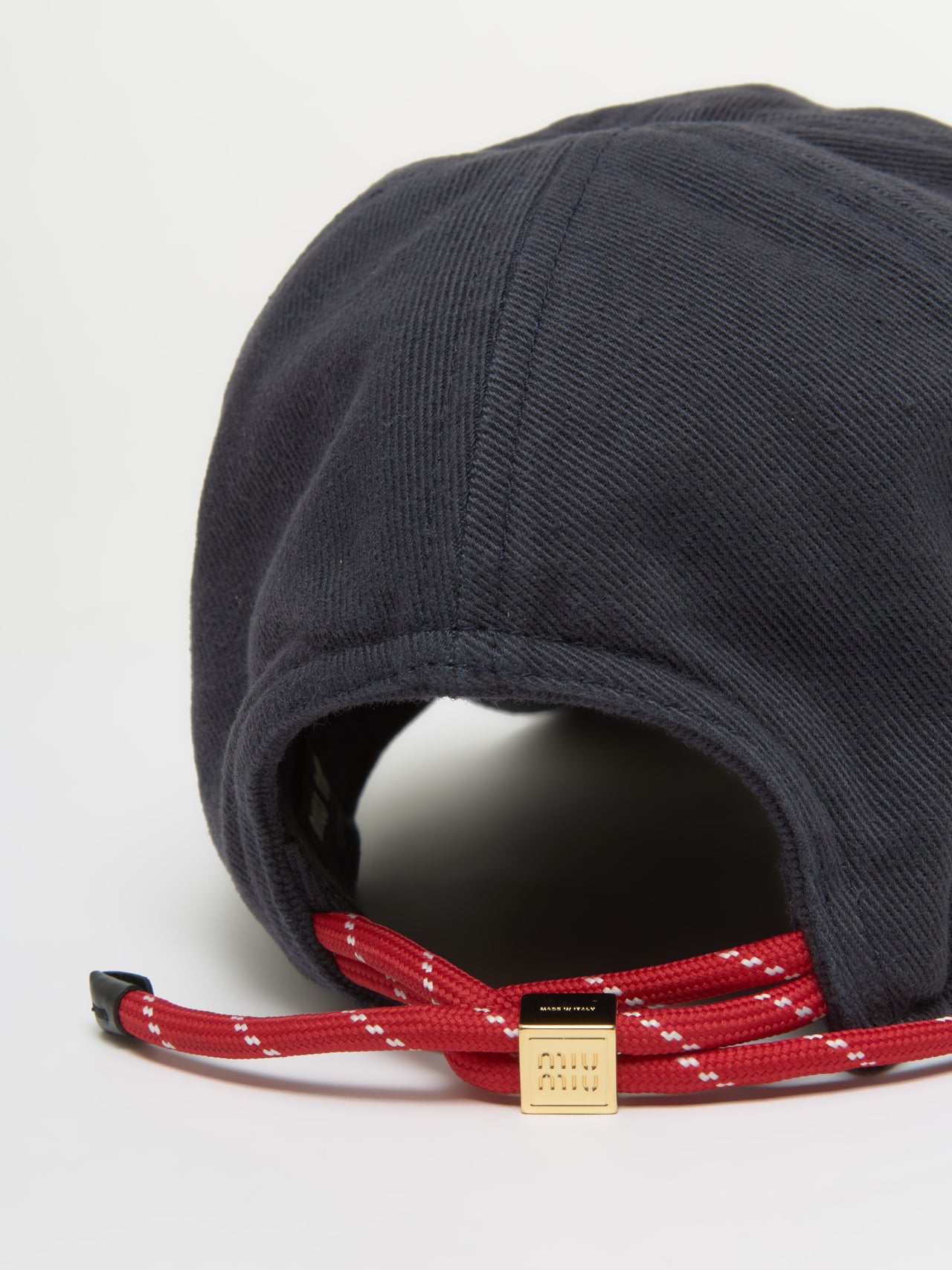 Denim Baseball Cap in Blue & Red