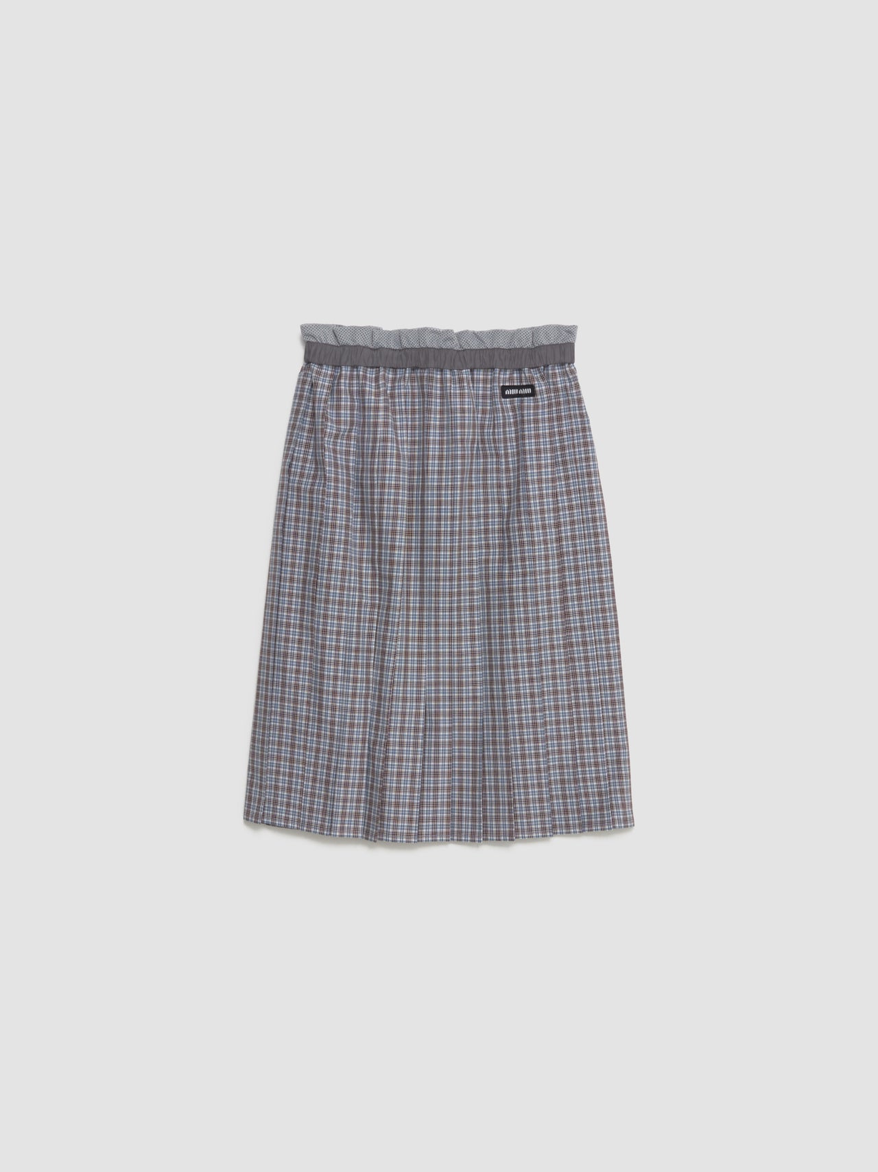 Checked Pleated Skirt in Aviator Blue & Burgundy Red