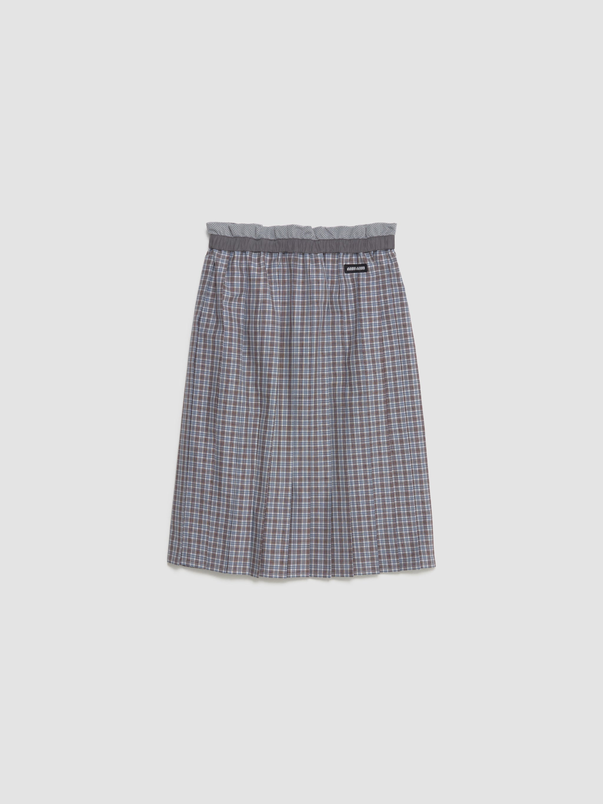 Checked Pleated Skirt in Aviator Blue & Burgundy Red
