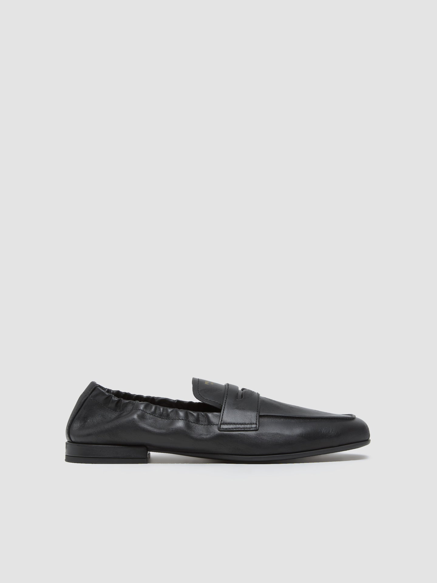 Shuffle Antiqued Leather Loafers in Black
