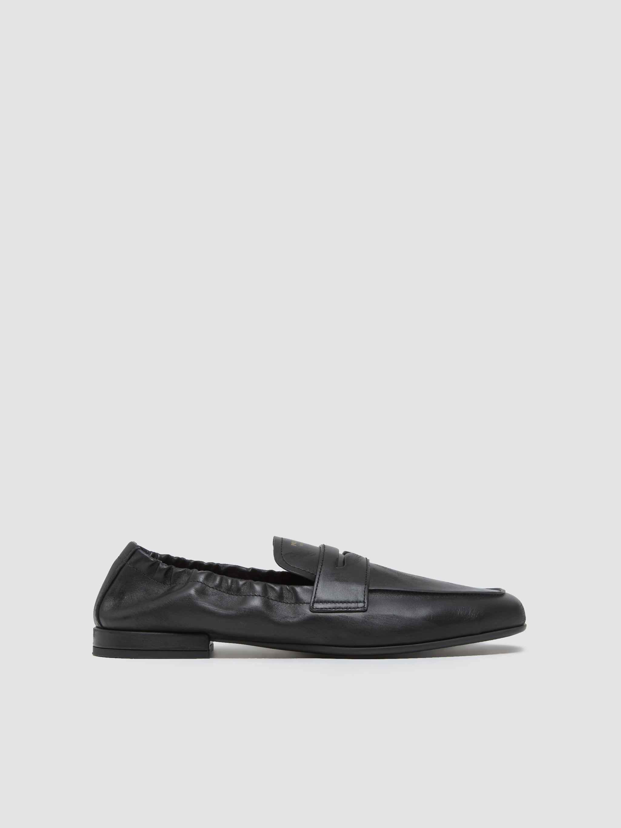 Shuffle Antiqued Leather Loafers in Black