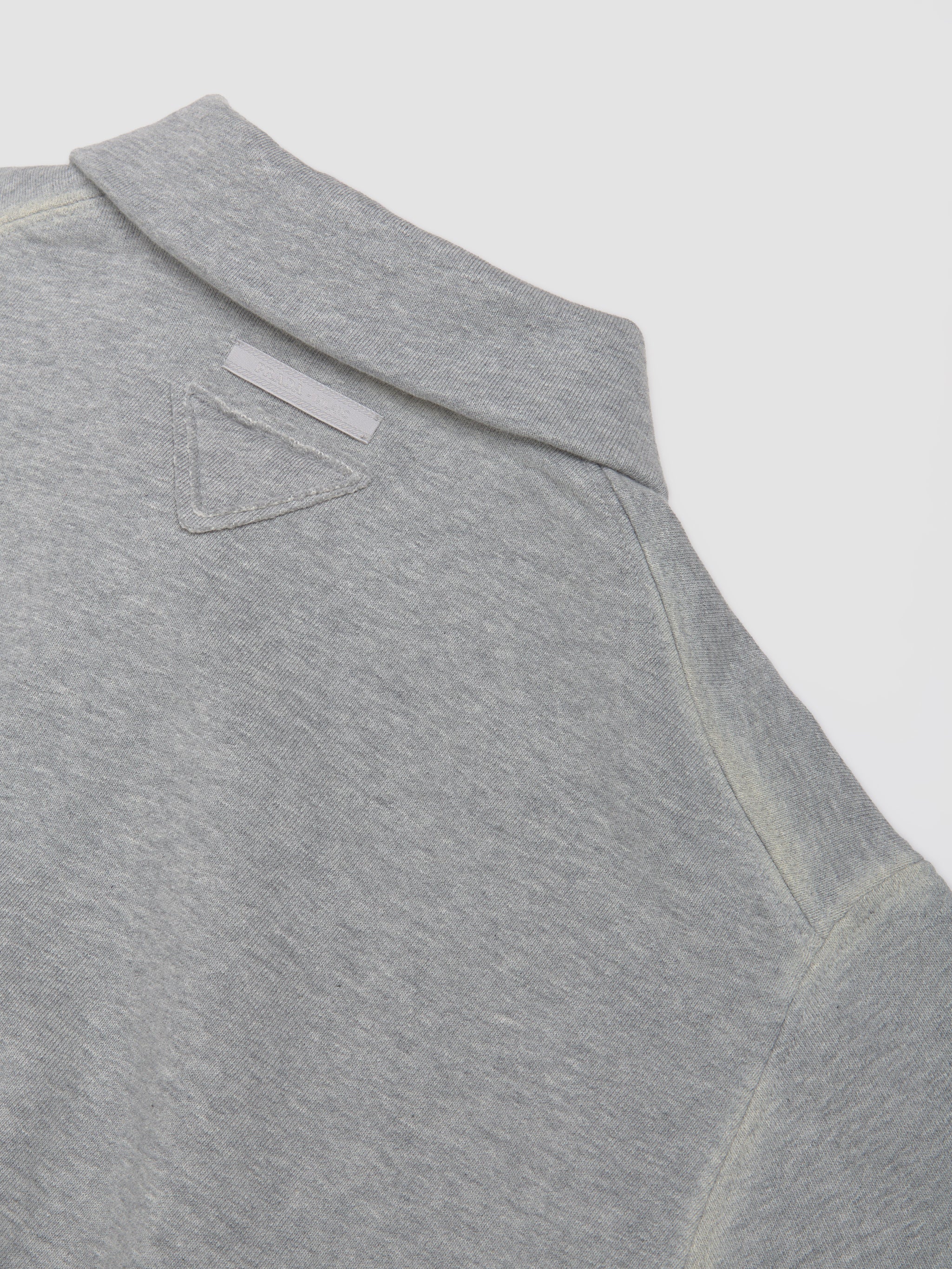 Cotton Polo Shirt in Grey Melange