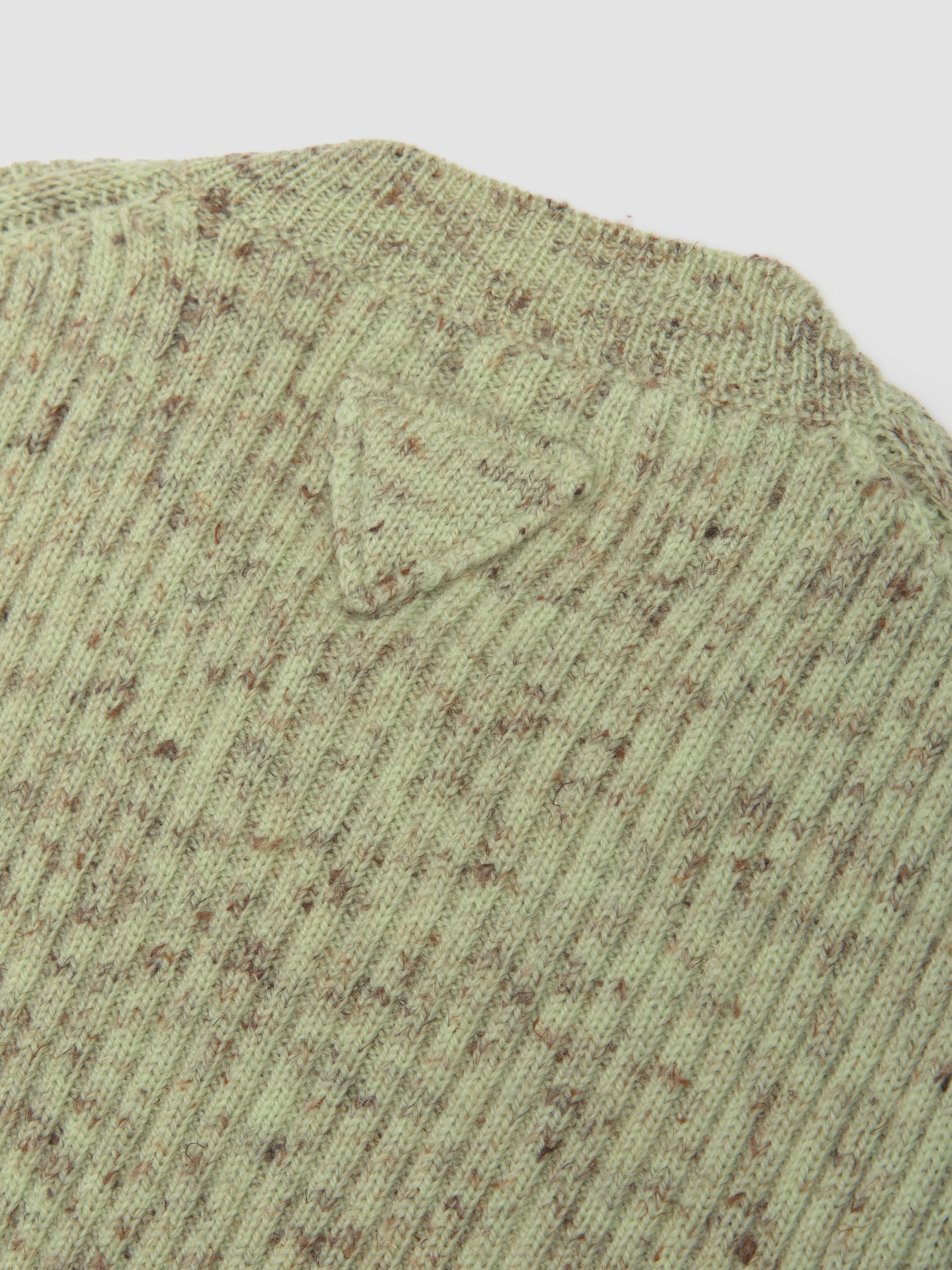 Wool Blend Short Sleeve Sweater in Green