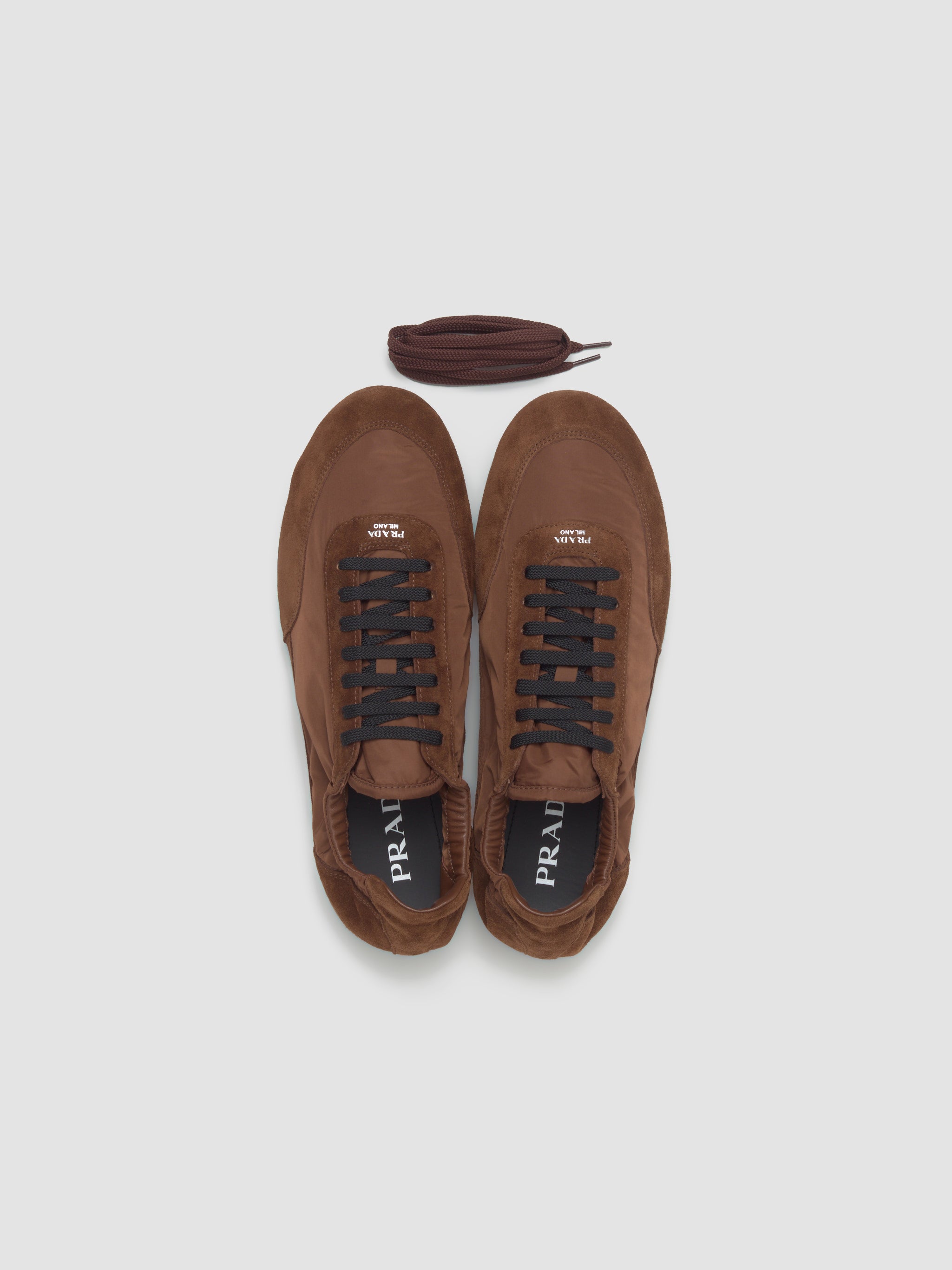 Collapse Re-Nylon and Suede Sneakers in Rosewood