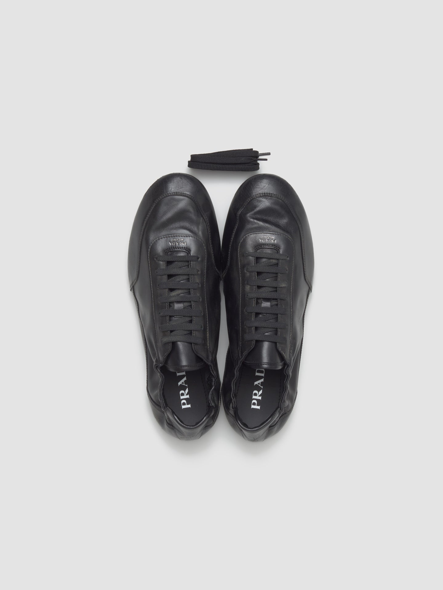 Leather Collapse Sneaker in Black