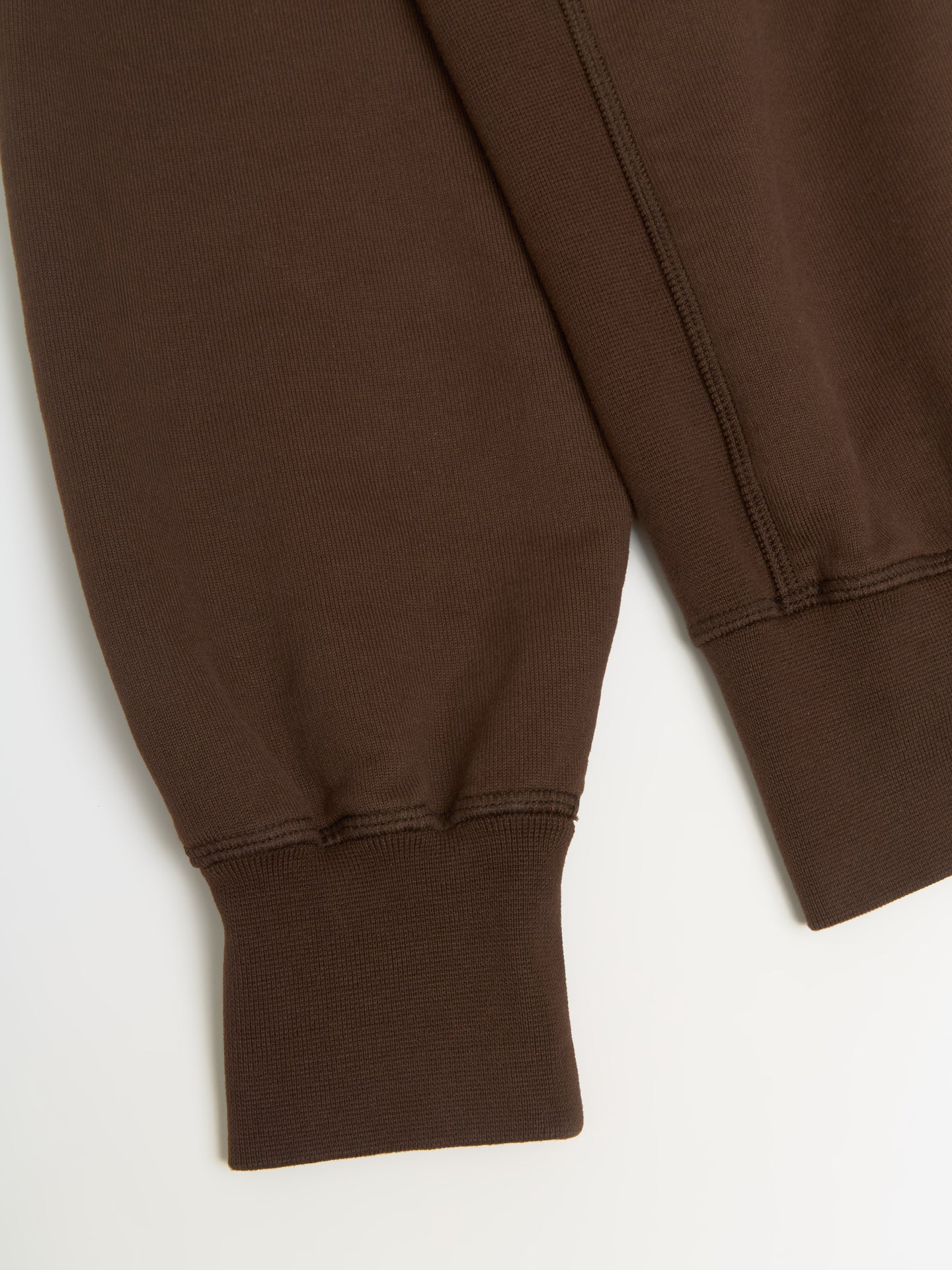Cotton Fleece Polo Sweatshirt in Cocoa Brown