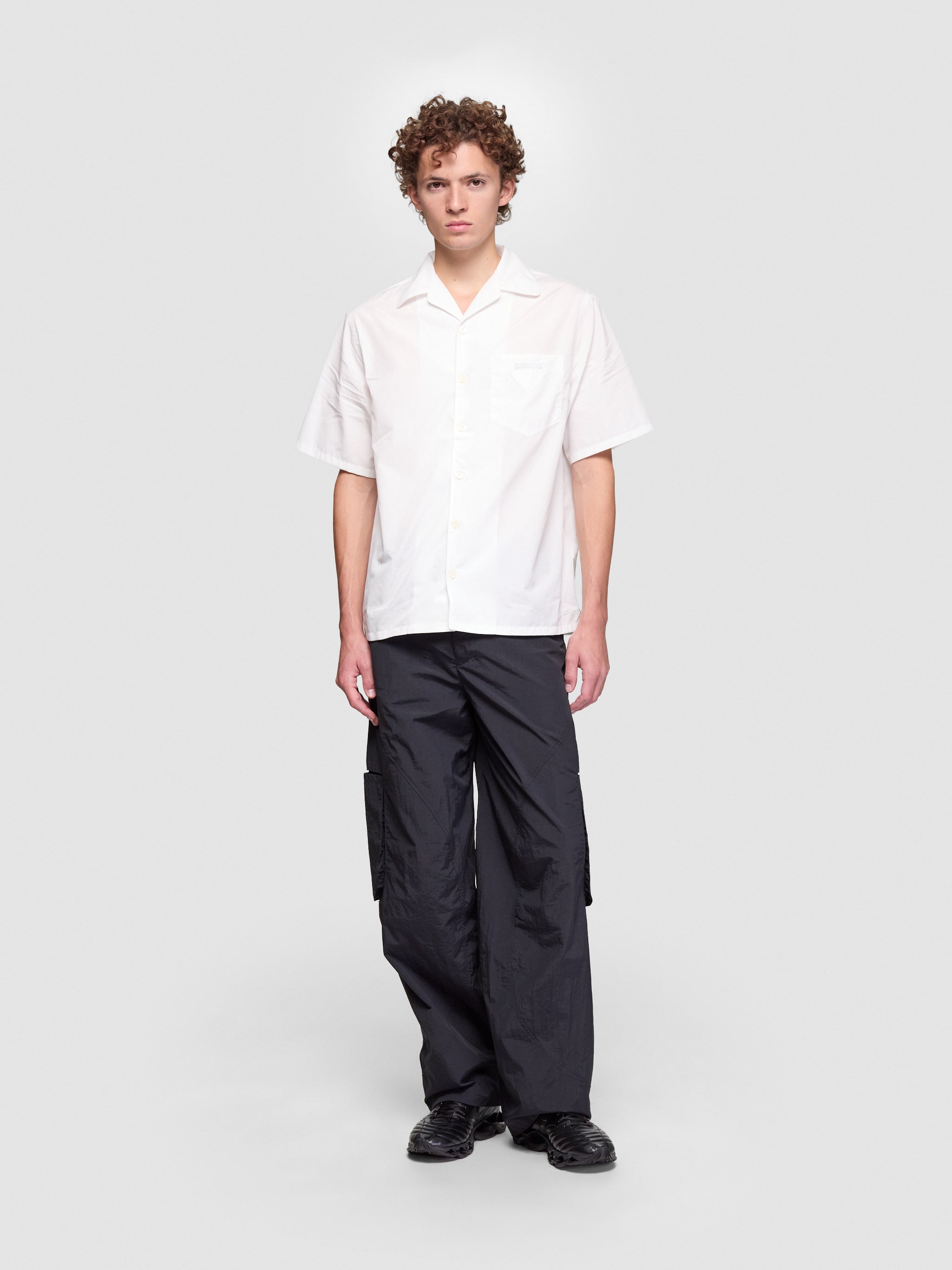 Cotton Bowling Shirt in White