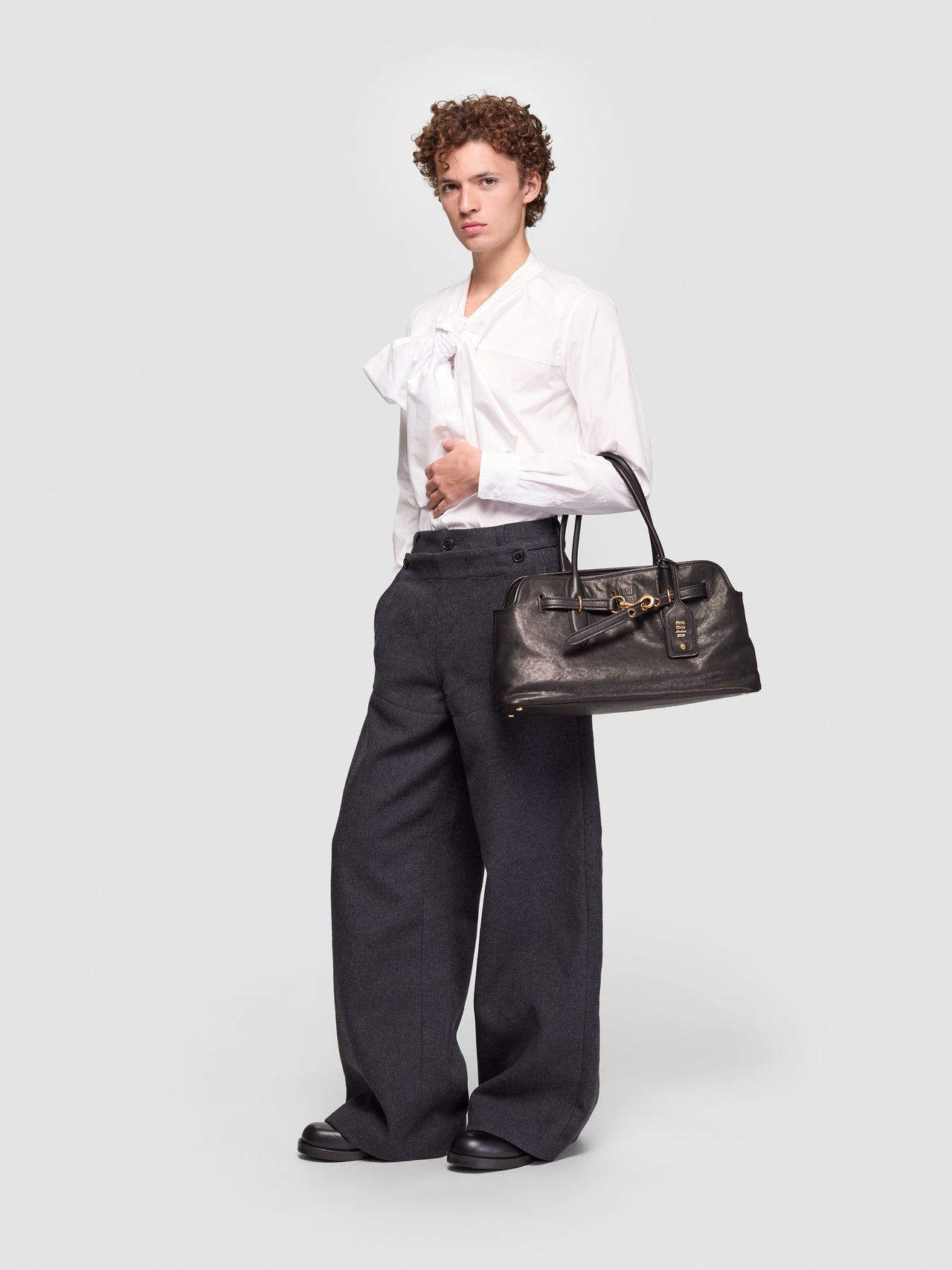 Nappa Leather Large Aventure Bag in Black