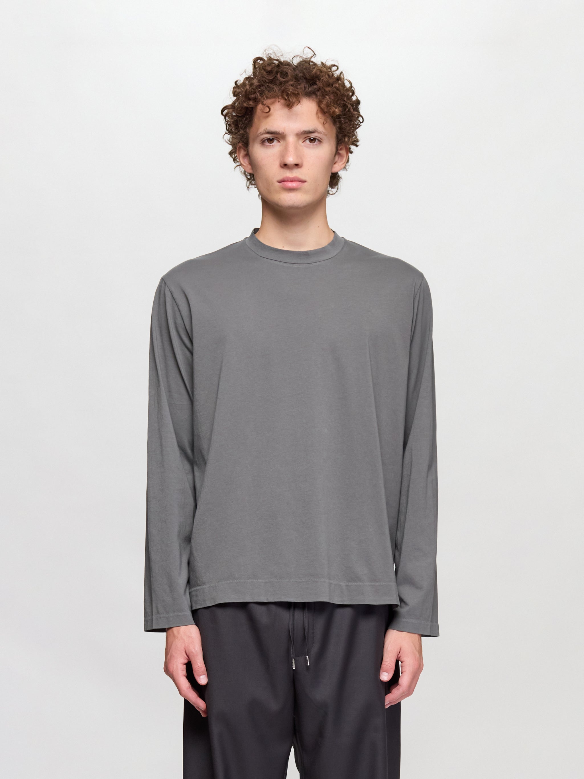 Box Long Sleeve in Grey Sage Clean Jersey