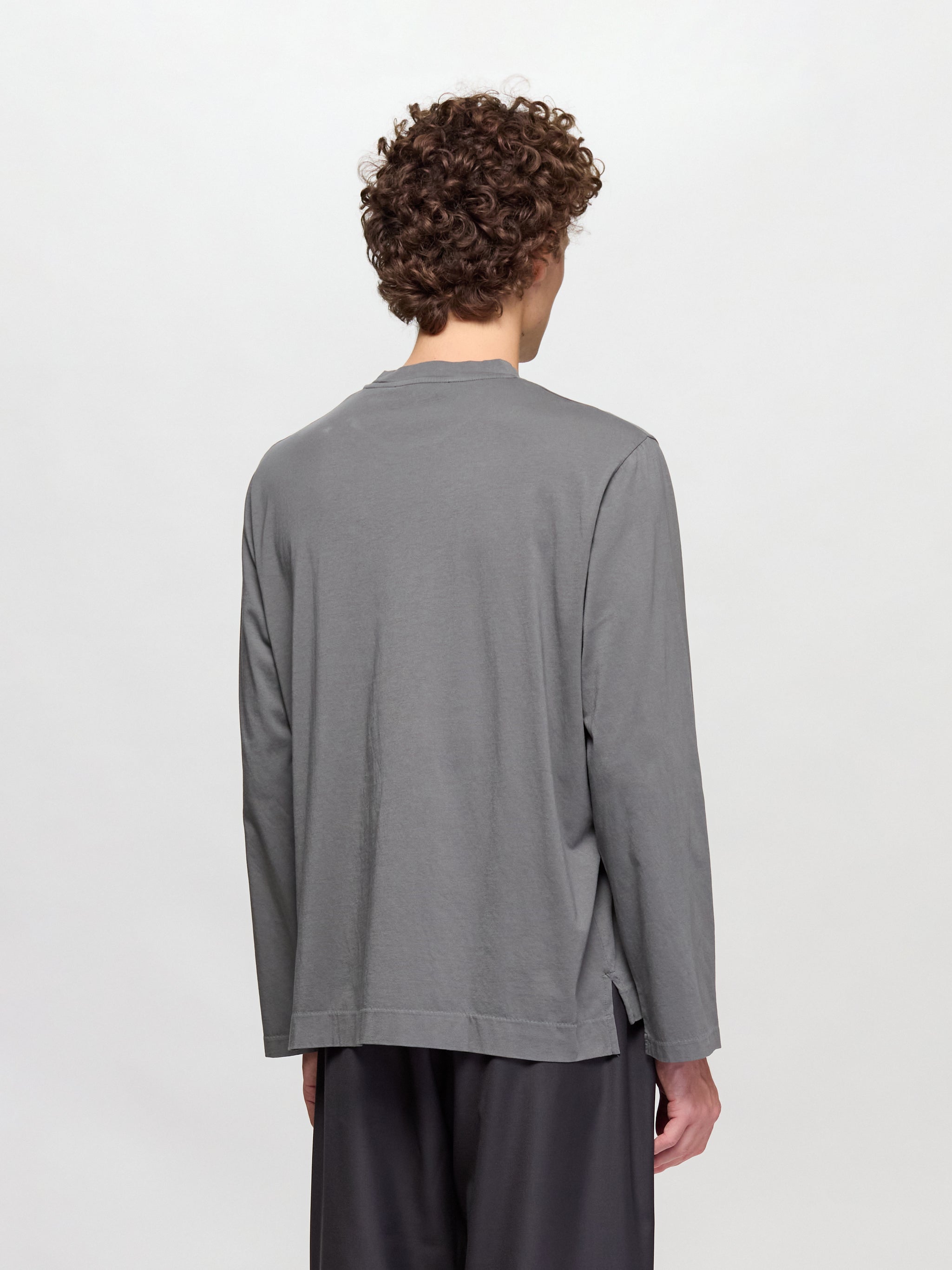 Box Long Sleeve in Grey Sage Clean Jersey