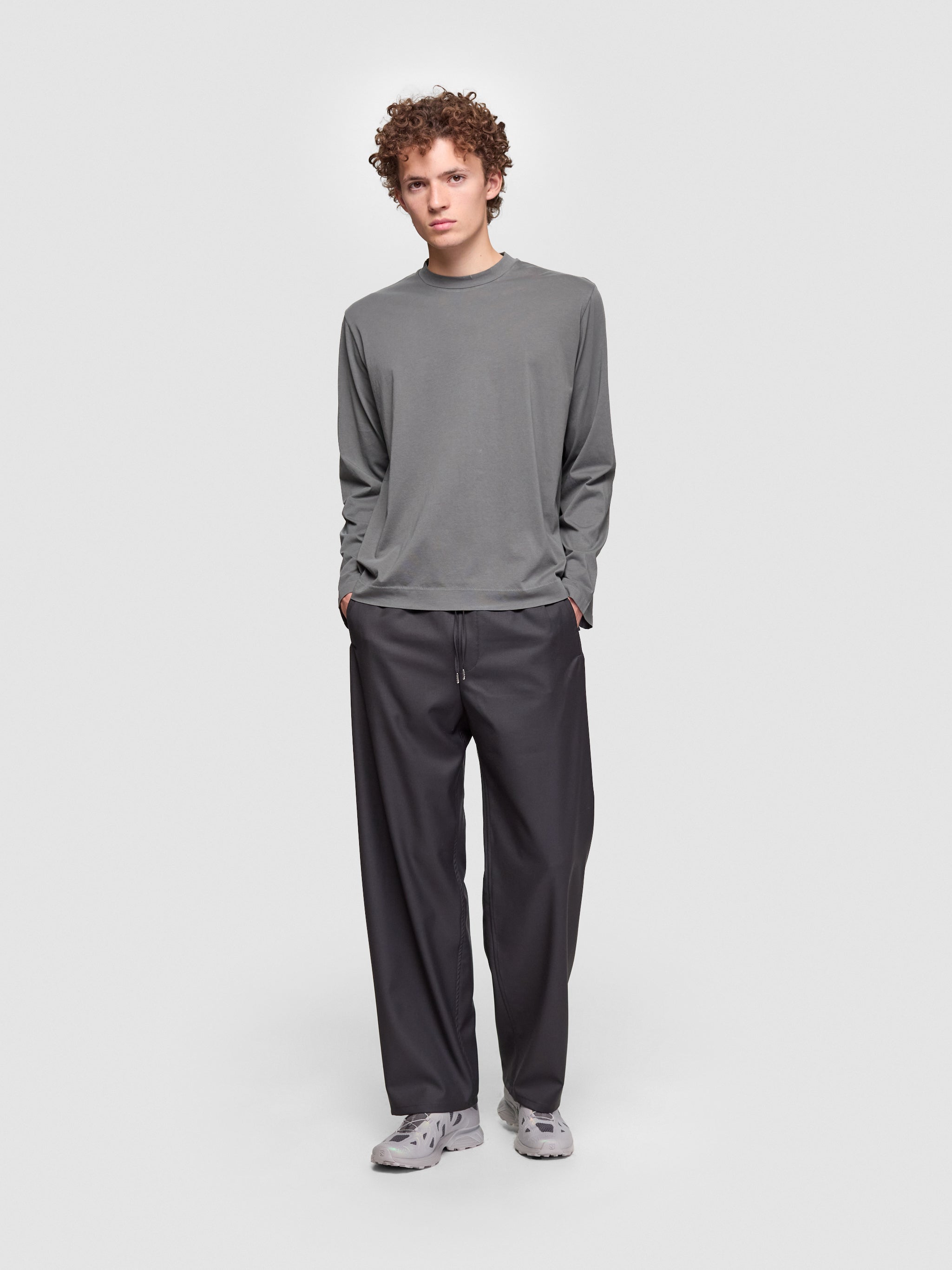 Box Long Sleeve in Grey Sage Clean Jersey