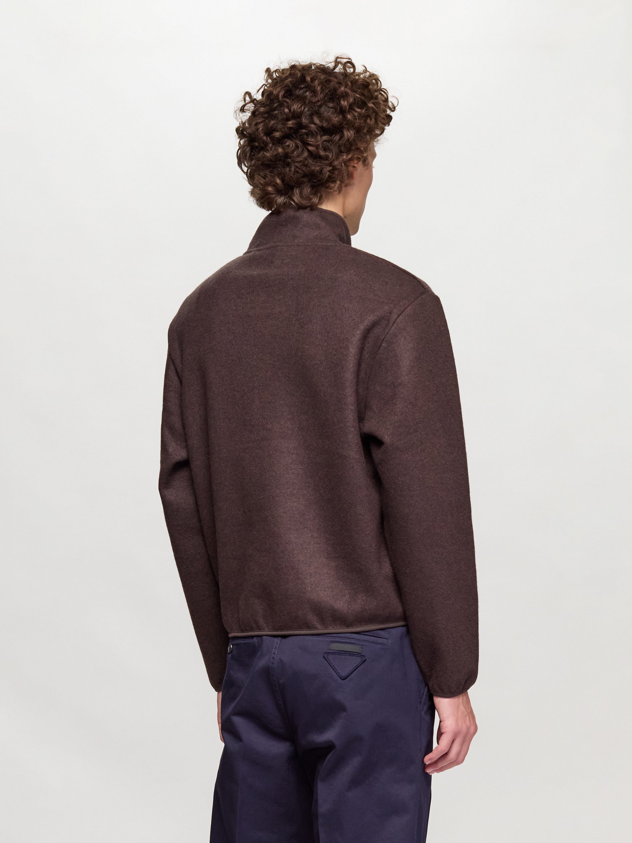 Wool Half Zip in Brown