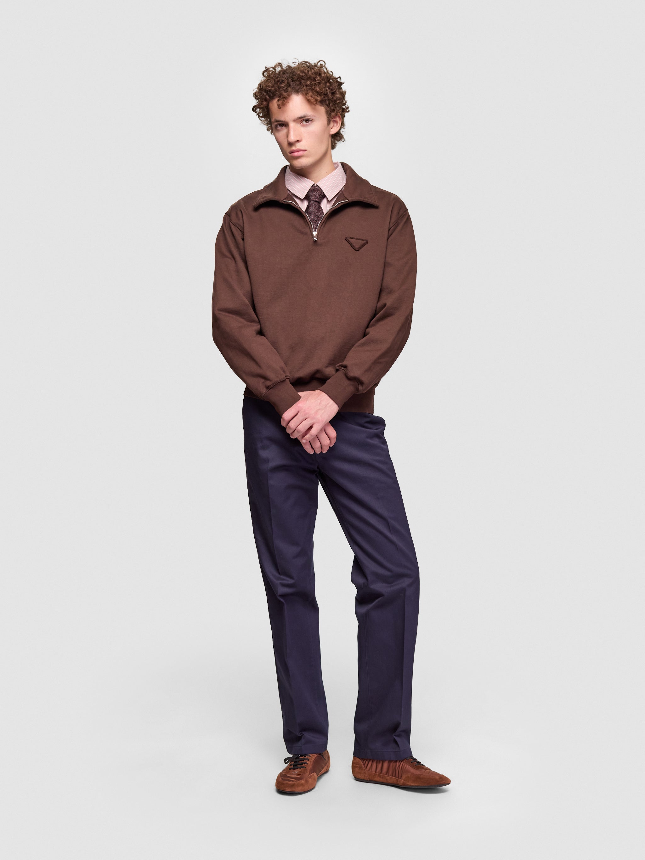 Collapse Re-Nylon and Suede Sneakers in Rosewood