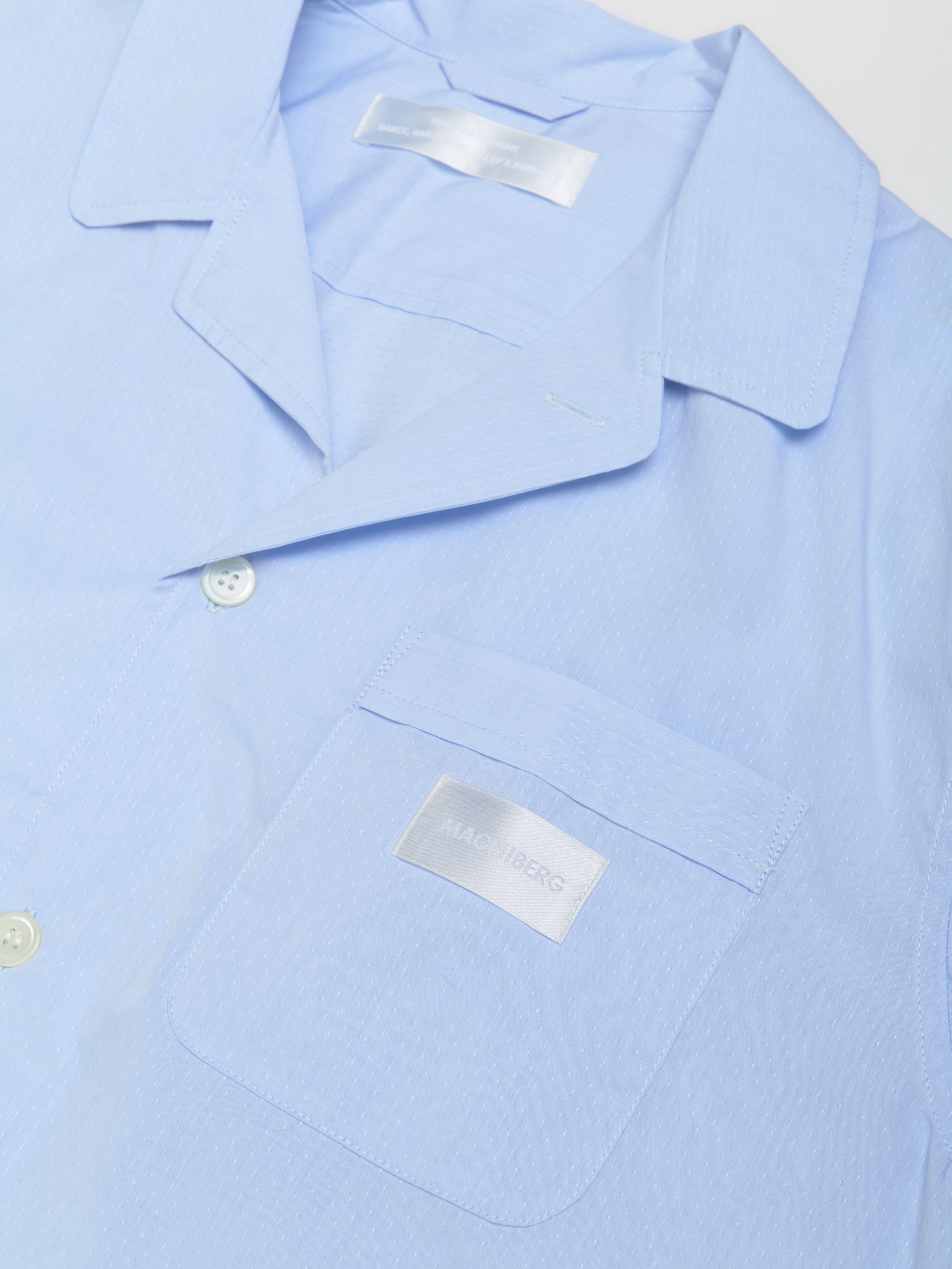 Space Shirt in Light Blue Dots Jacquard