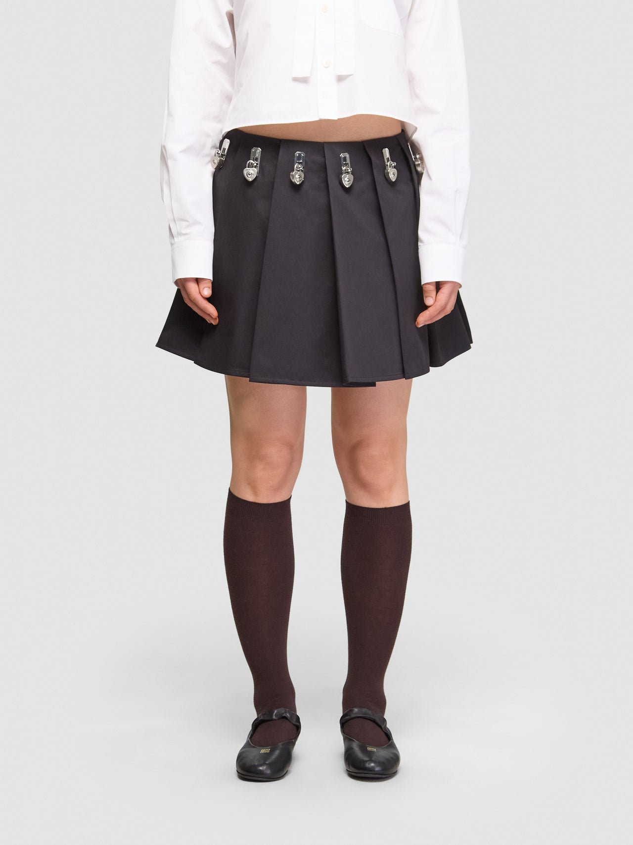 Ladyheath Pleated Mini Skirt in Black