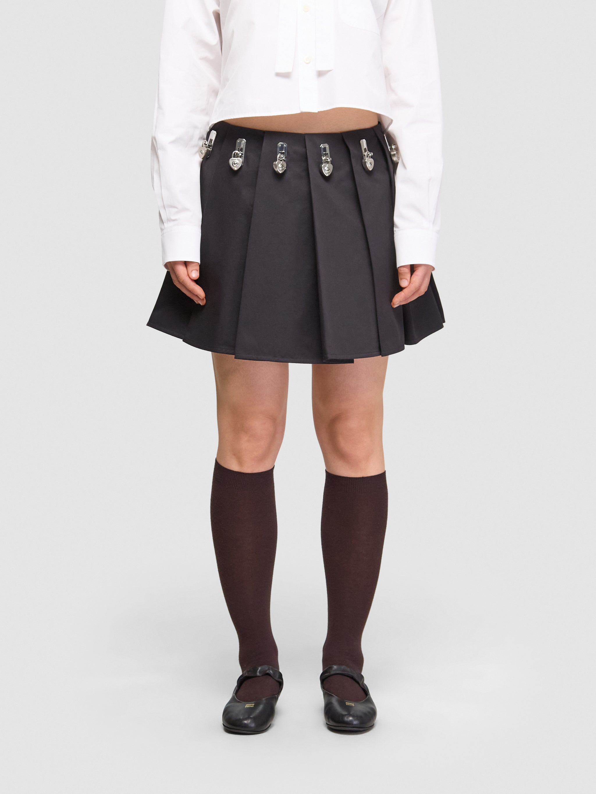 Ladyheath Pleated Mini Skirt in Black