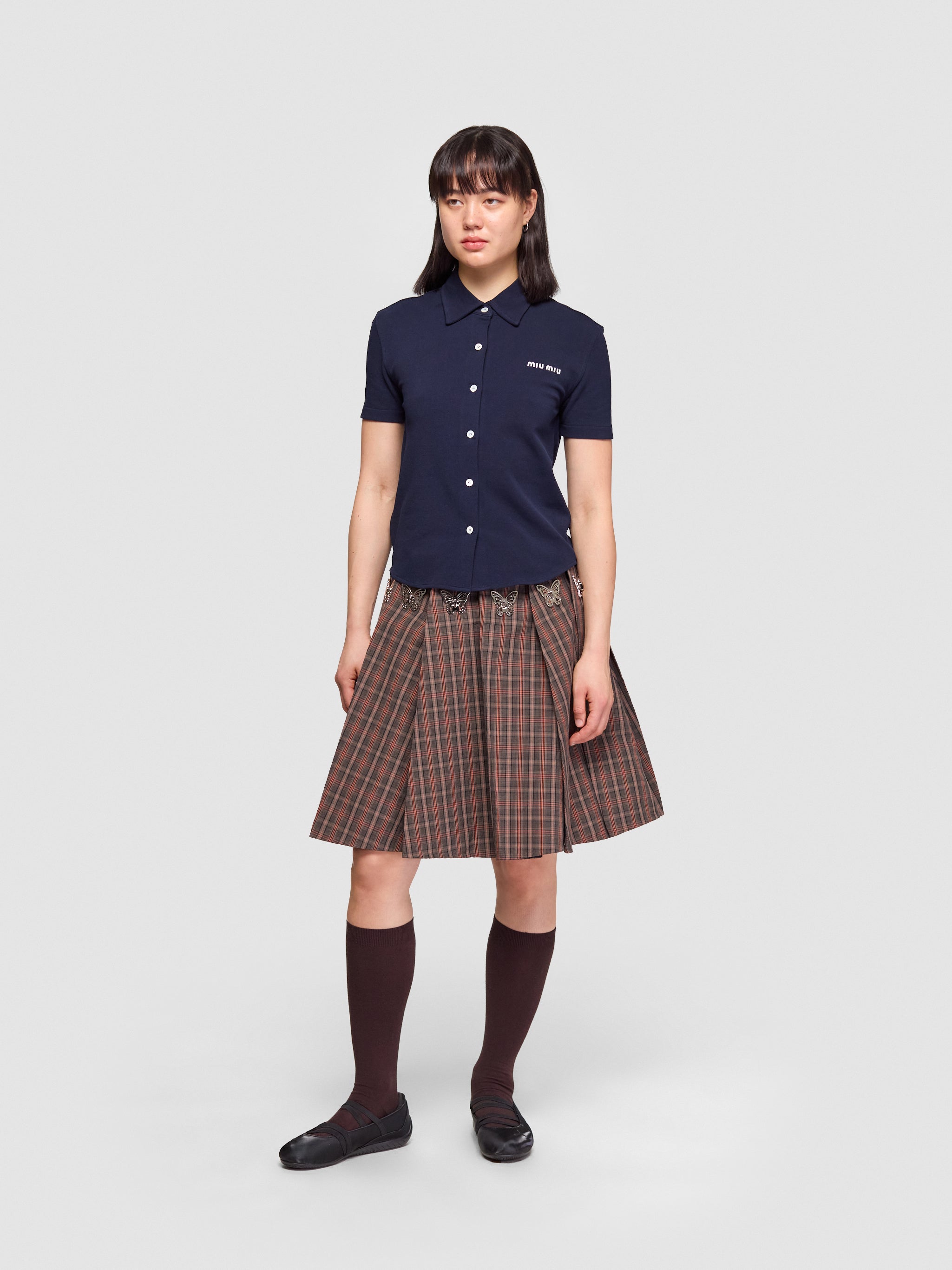 Ladyheath Pleated Skirt in Brown & Orange Tartan