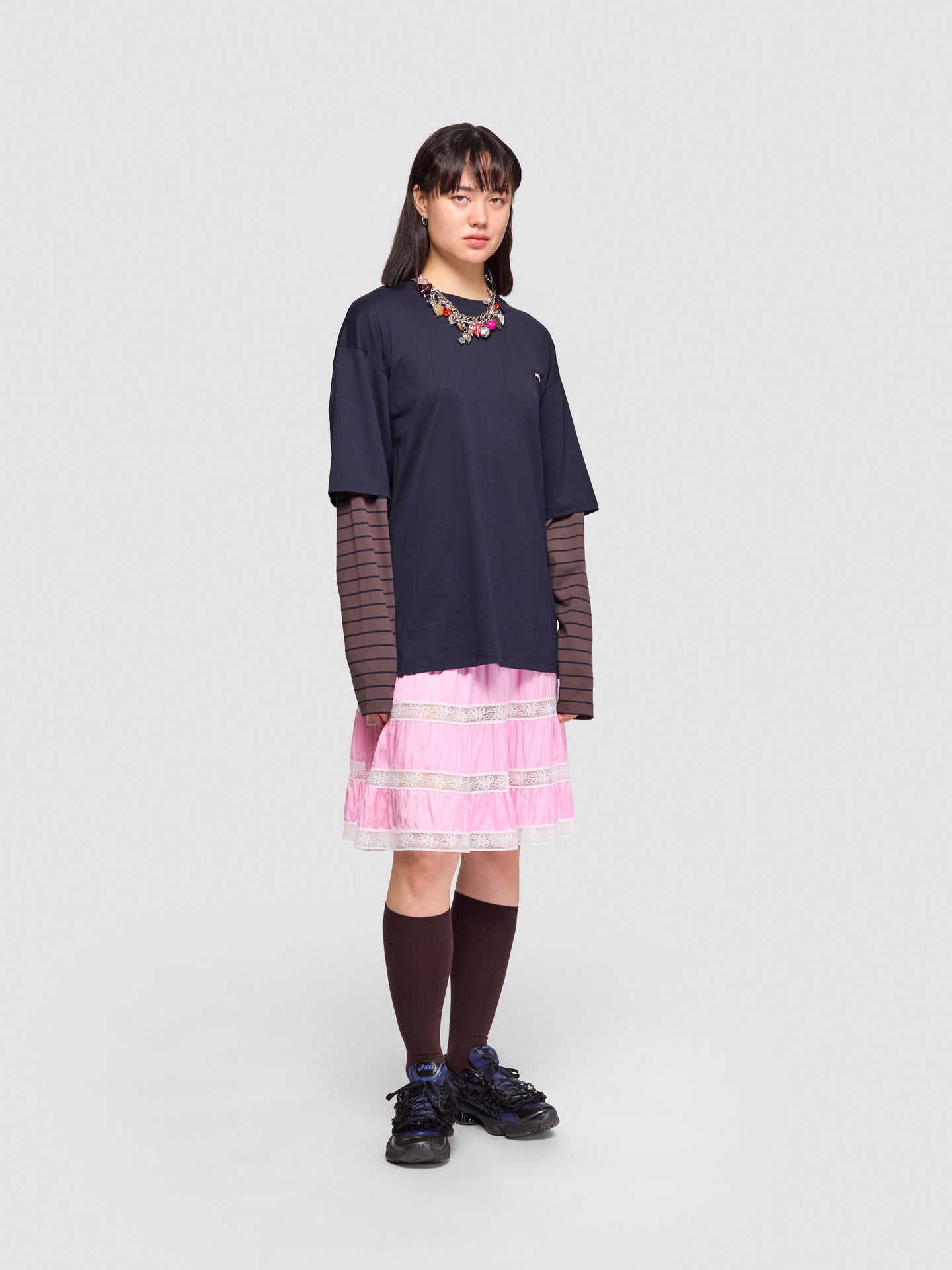 Long Sleeve Jersey T-Shirt in Blue & Cocoa