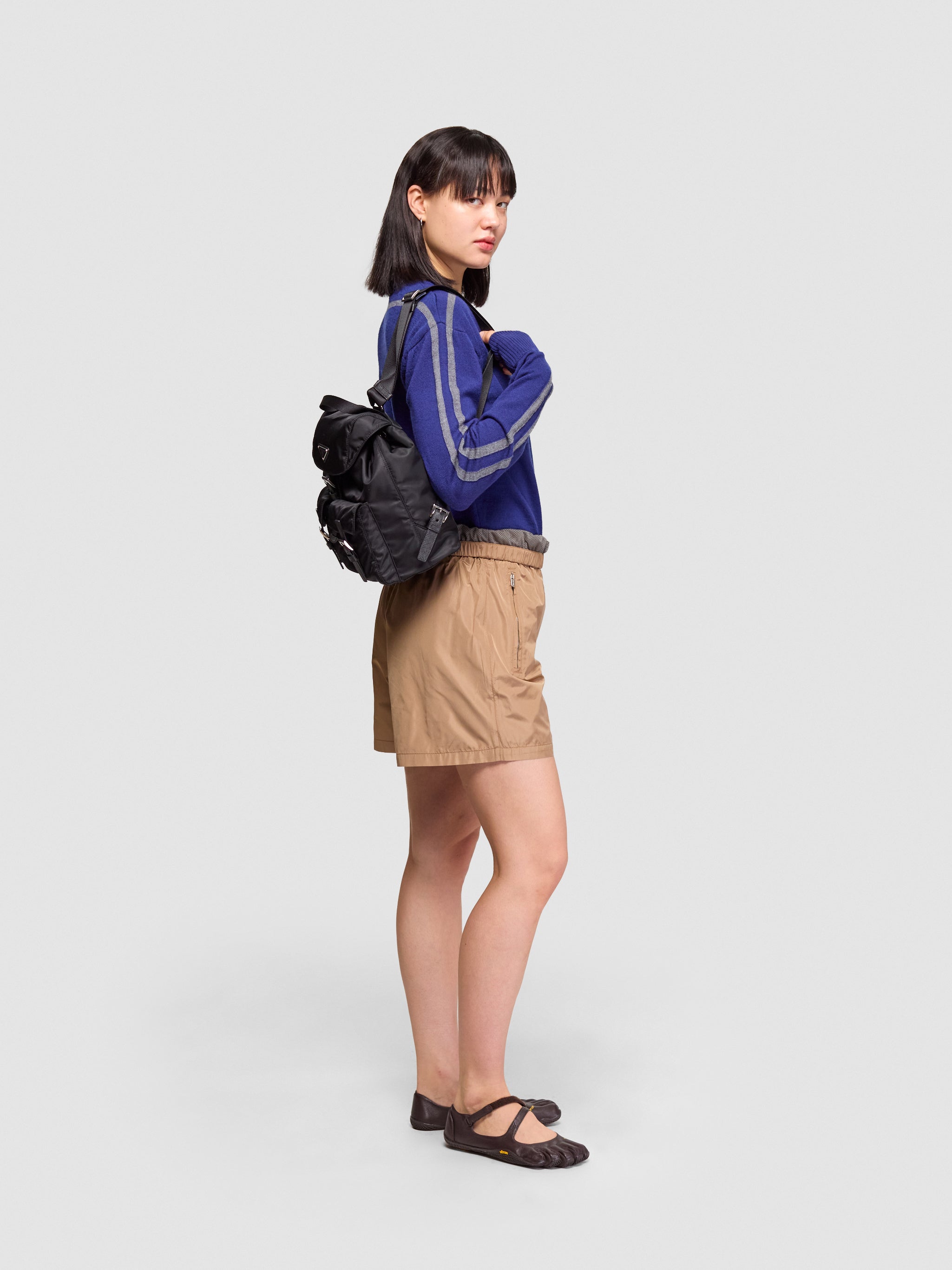 Small Re-Nylon Backpack in Black