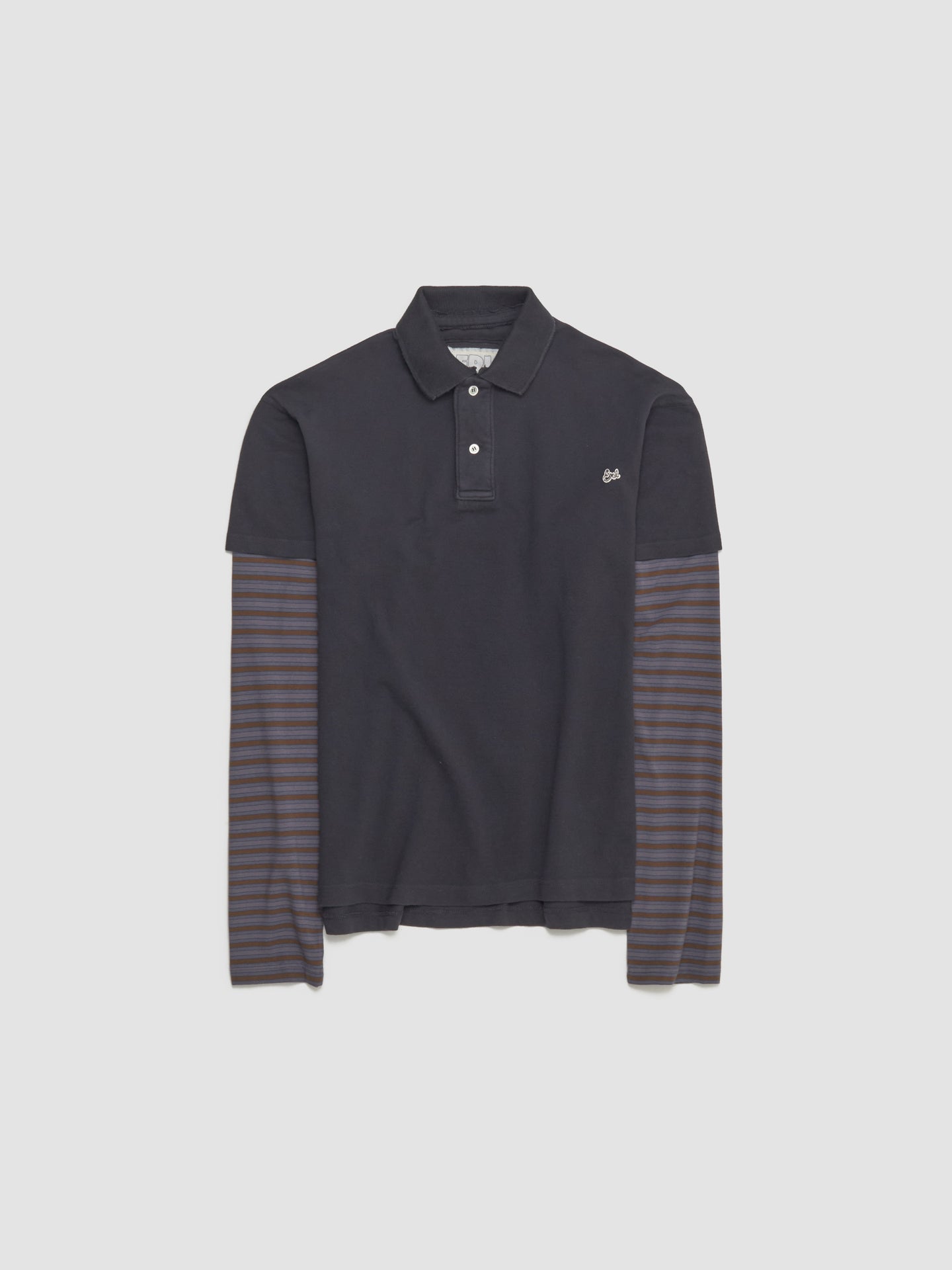 Double Sleeve Polo T-Shirt in Black