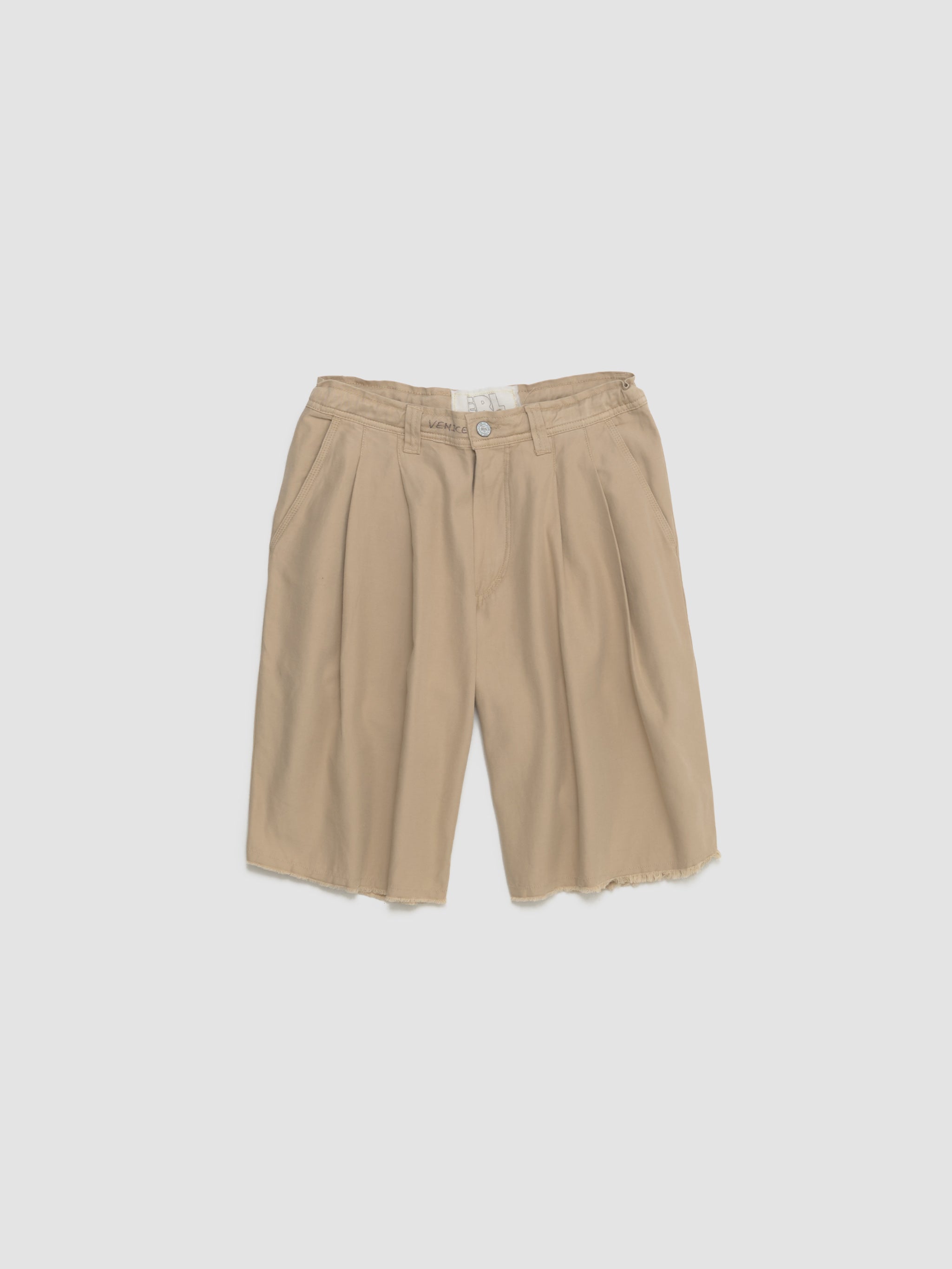 Distressed Chino Shorts in Cream
