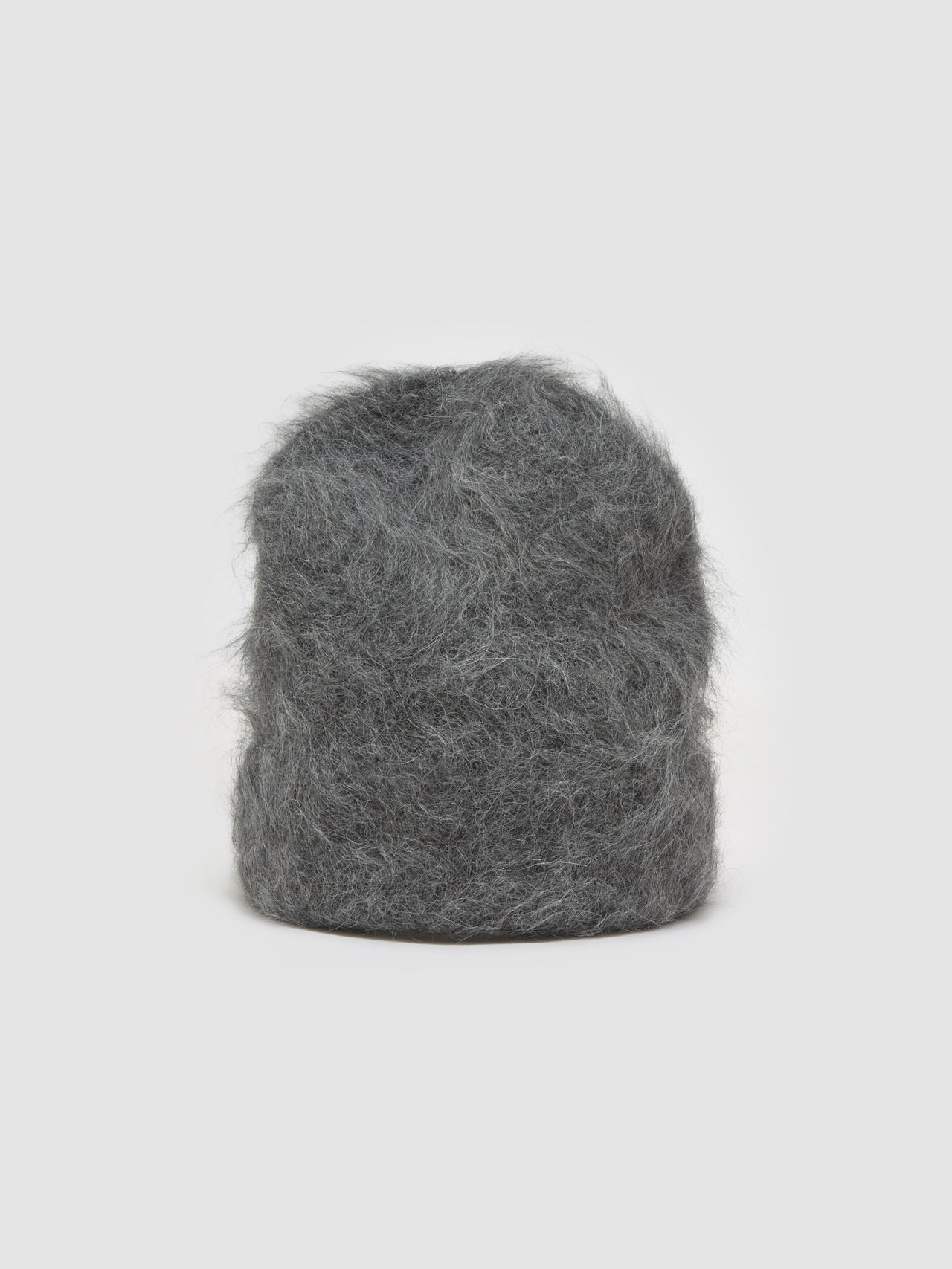 Fuzzy Beanie in Charcoal Alpaca