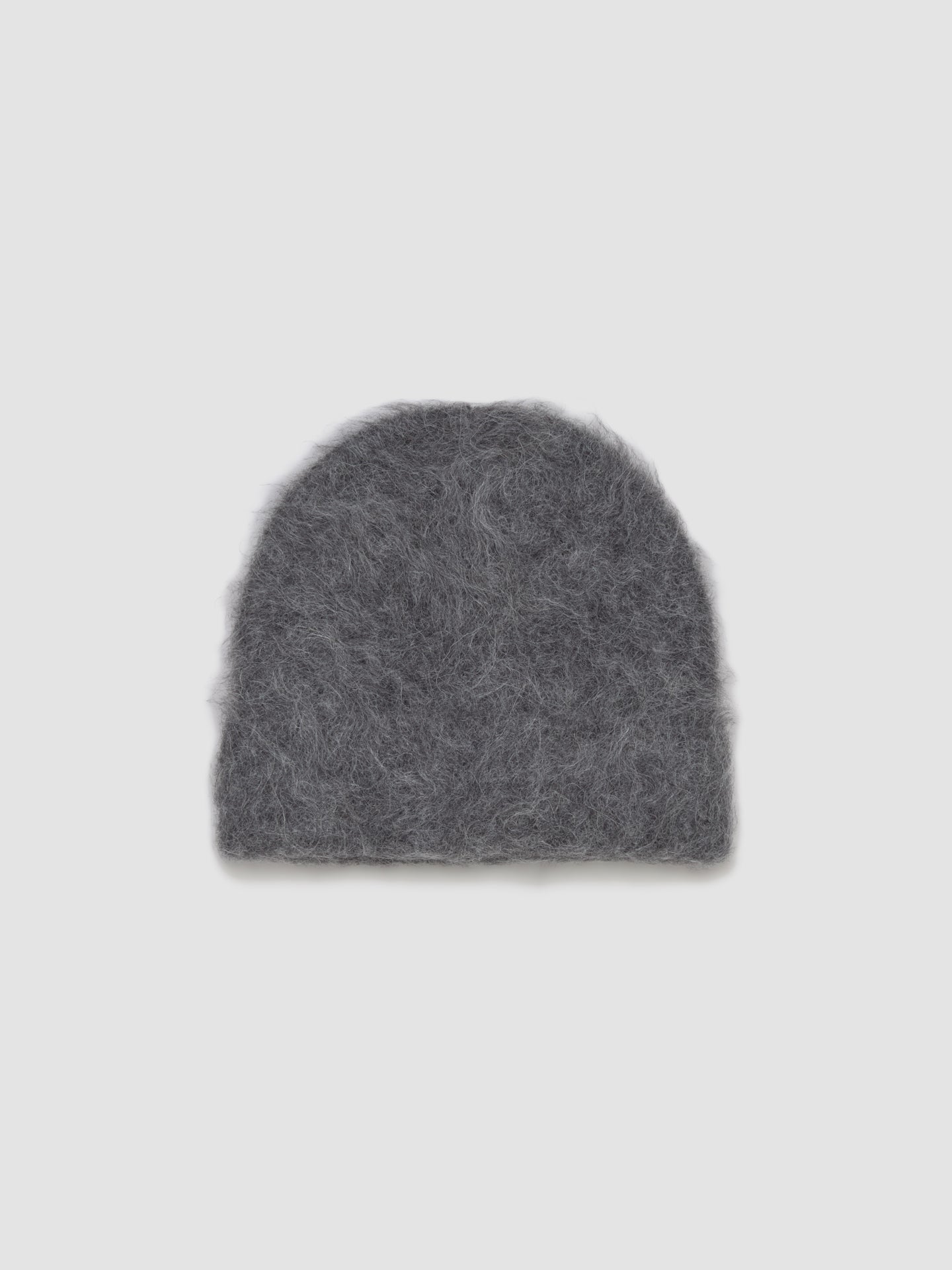 Fuzzy Beanie in Charcoal Alpaca