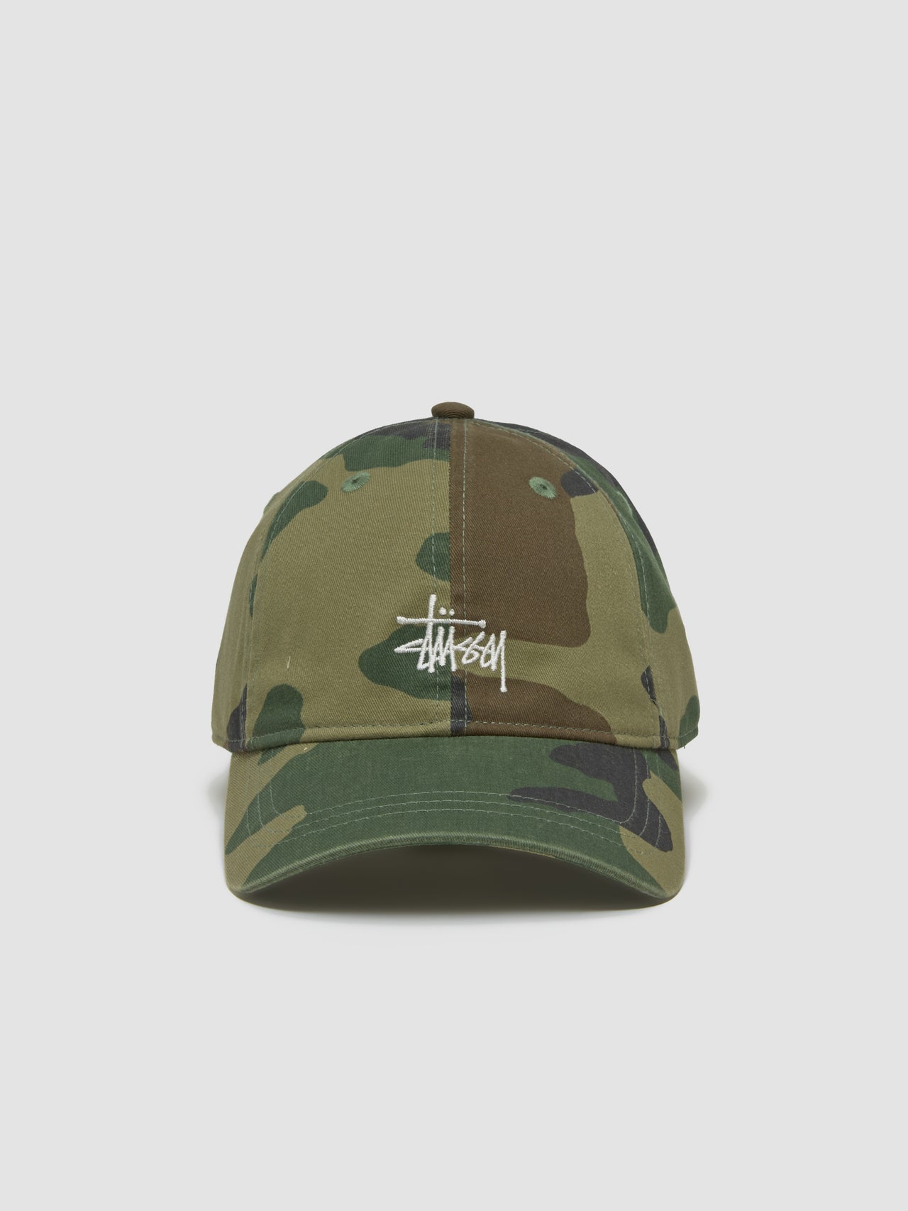 Basic Washed Low Pro Cap in Woodland Camo