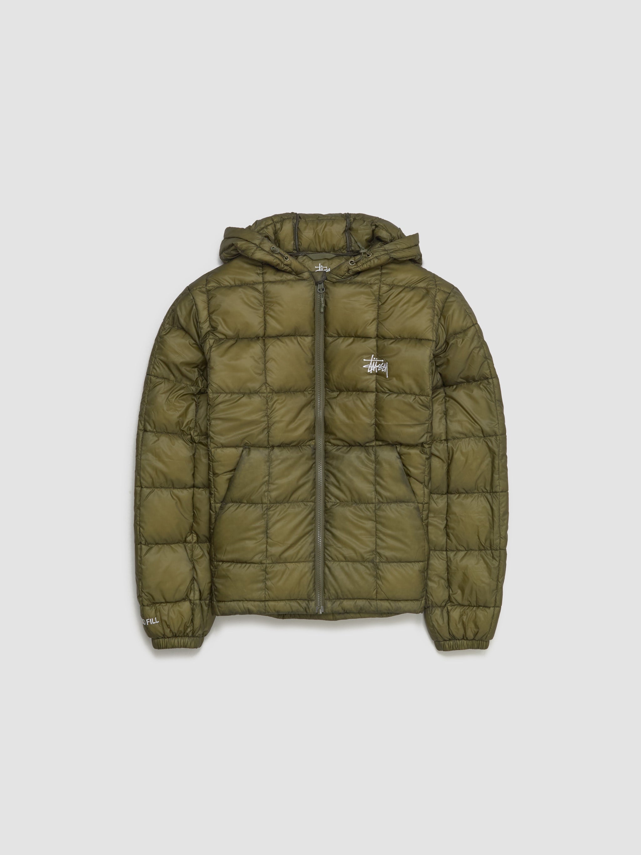 Stüssy Midweight Hooded Puffer in Olive 115856-0403